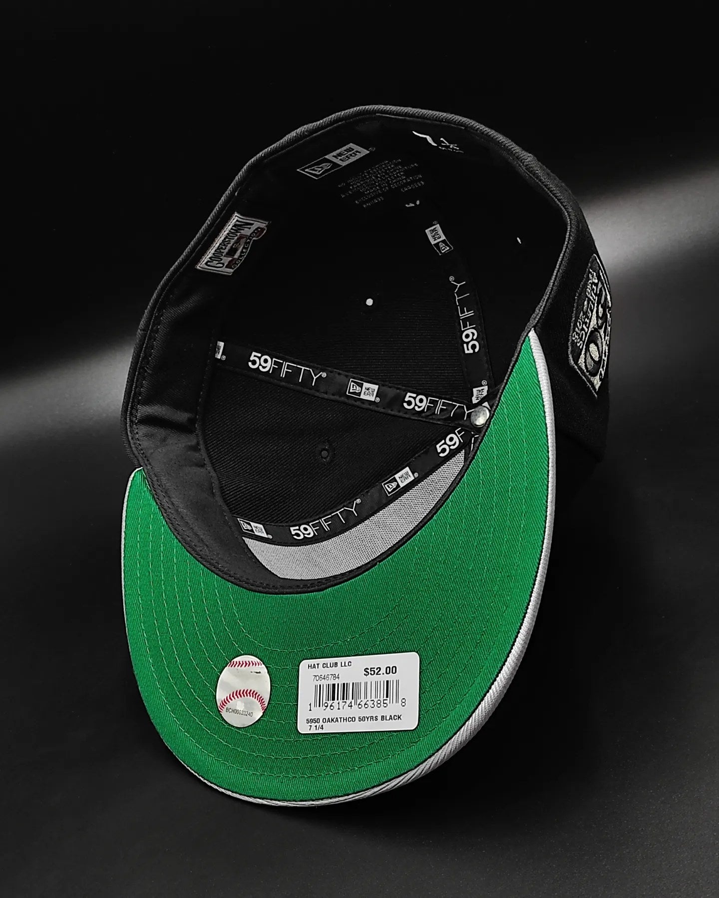 New Era 59Fifty Oakland Athletics 50th Anniversary Patch Alternate Hat - Black, Metallic Silver