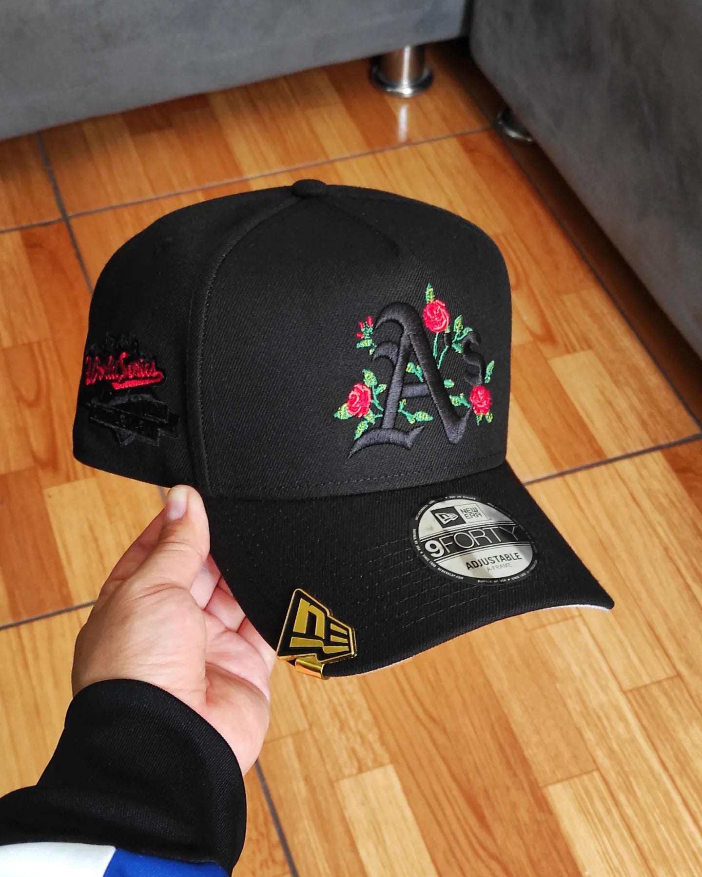 New Era Oakland Athletics World Series 1989 Black Roses 9Forty A Frame Snapback