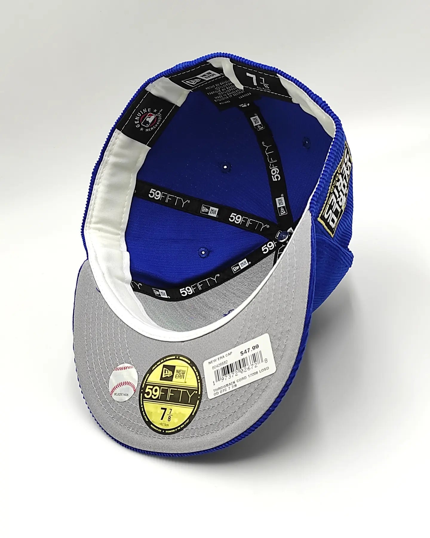 Los Angeles Dodgers OLD SCHOOL CORDUROY SIDE-PATCH Black Fitted Hat by New Era