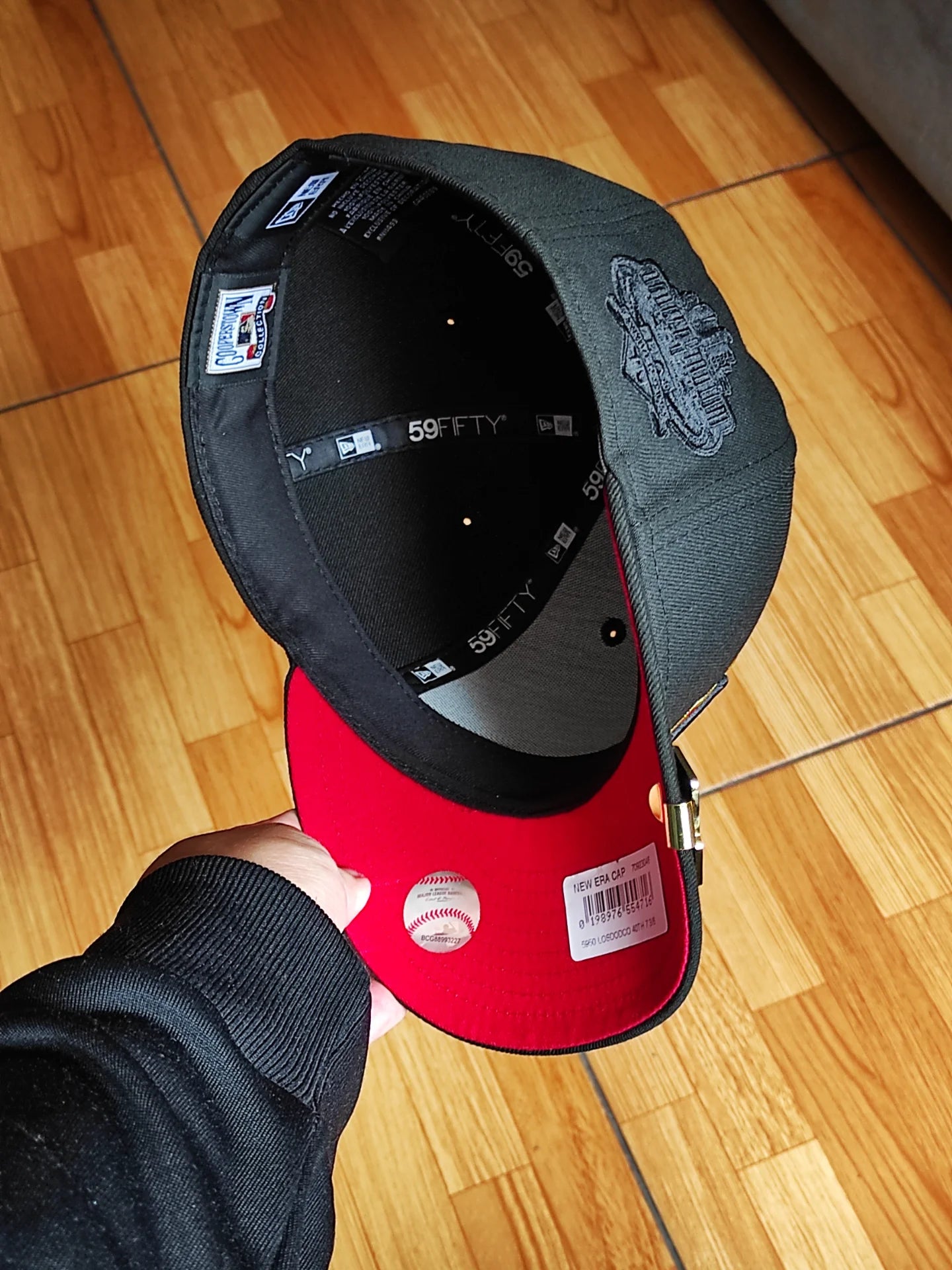 New Era Los Angeles Dodgers 40th Stadium Anniversary Blackout Red Fire Edition 59Fifty Fitted Hat