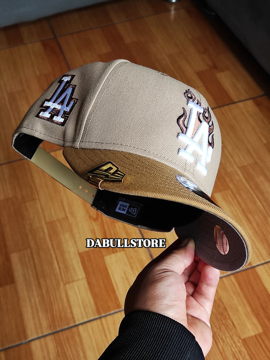 New Era Los Angeles Dodgers flame 🔥two Tone Brown light  9FIFTY snapback
