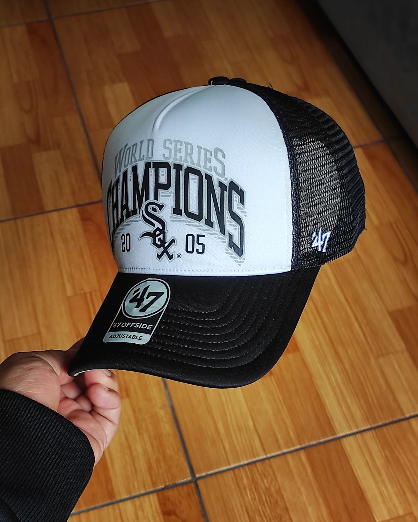 47Brand Chicago White Sox black white world series foam Trucker Snapback