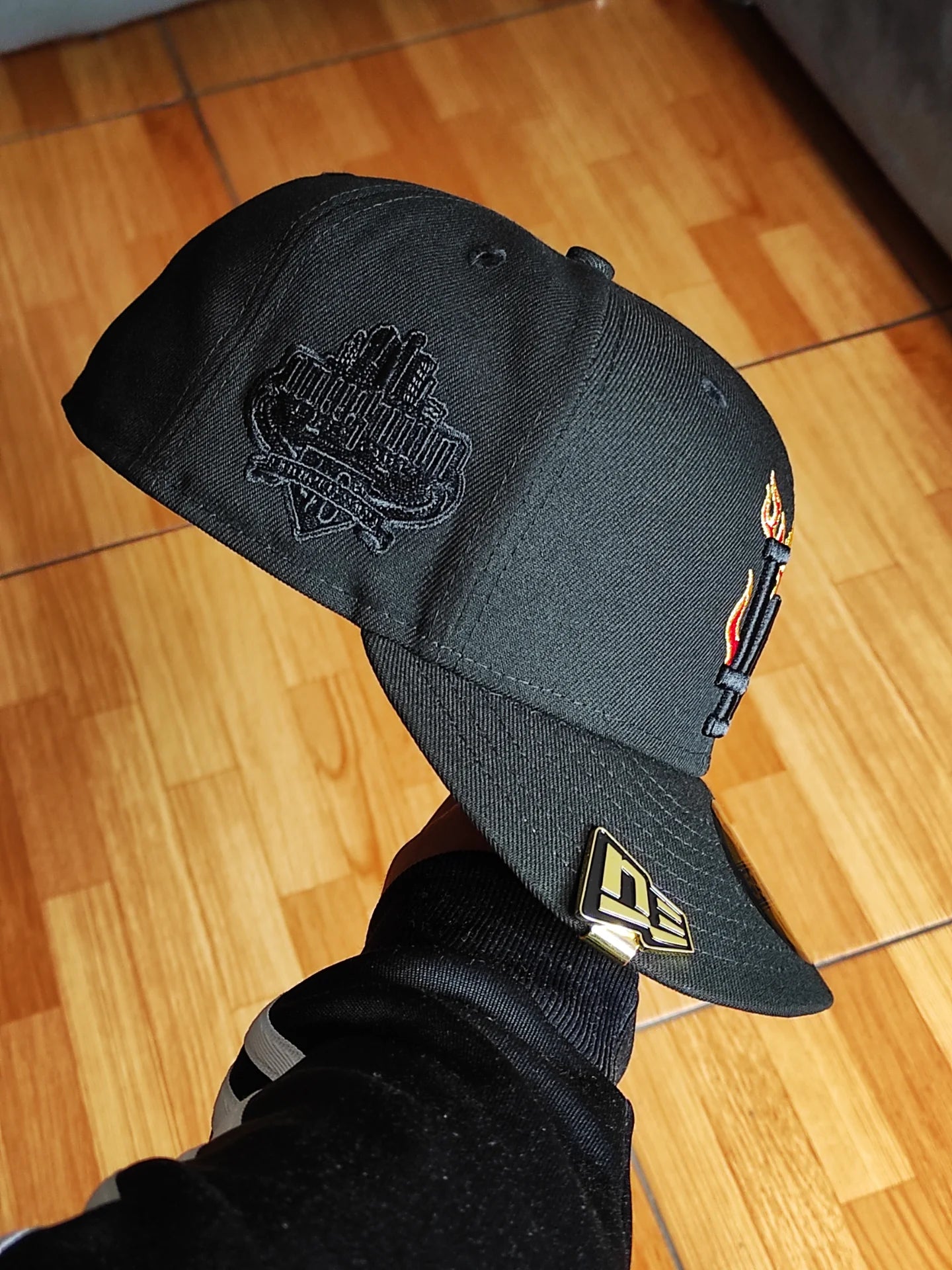 New Era Los Angeles Dodgers 40th Stadium Anniversary Blackout Red Fire Edition 59Fifty Fitted Hat