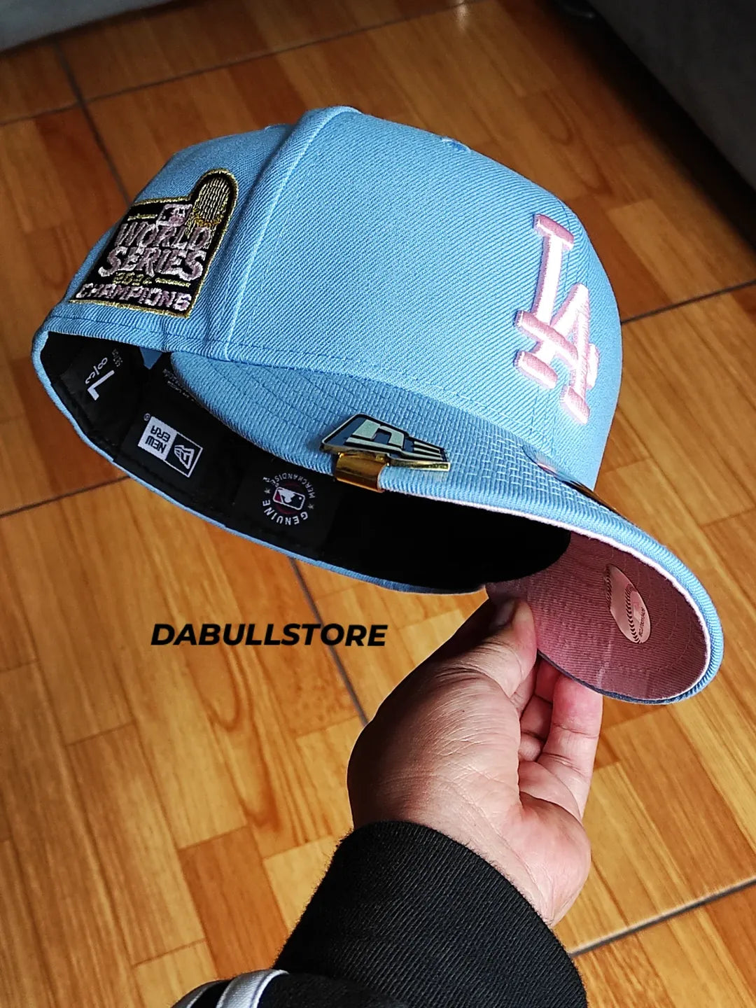 New Era Los Angeles Dodgers world series champions 2024 sky pink 59fifty