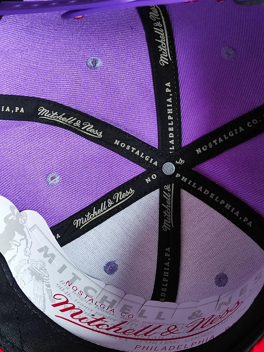 Toronto Raptors Mitchell & Ness NBA FRONT LOADED Snapback Hat- Purple