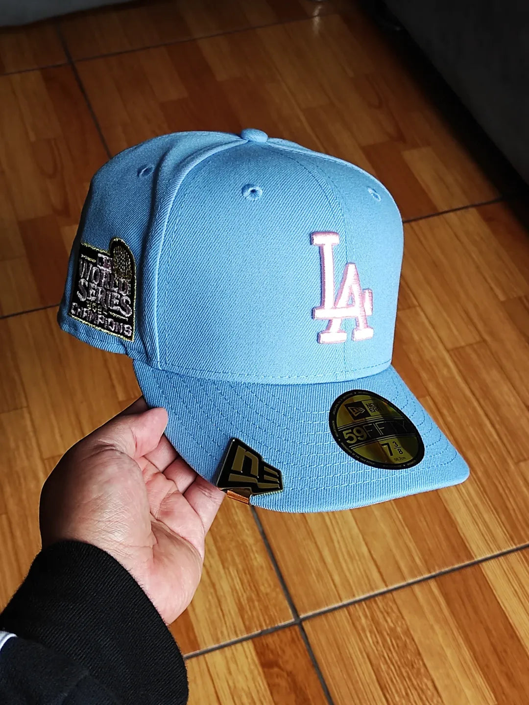 New Era Los Angeles Dodgers world series champions 2024 sky pink 59fifty