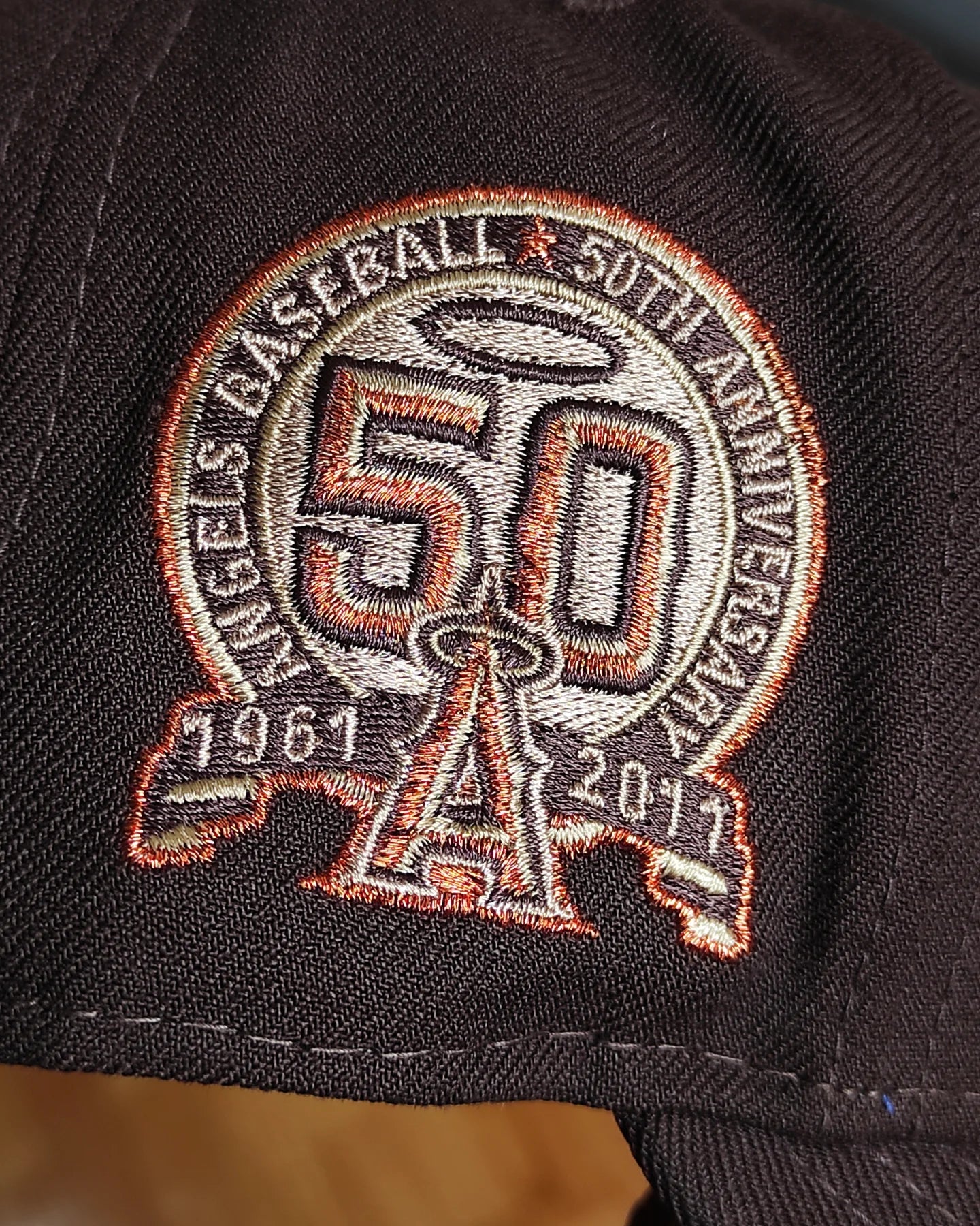 New Era Los Angeles Angels marrón oscuro Bottom 50th Anniversary Side Patch 9Fifty New Era Snapback
