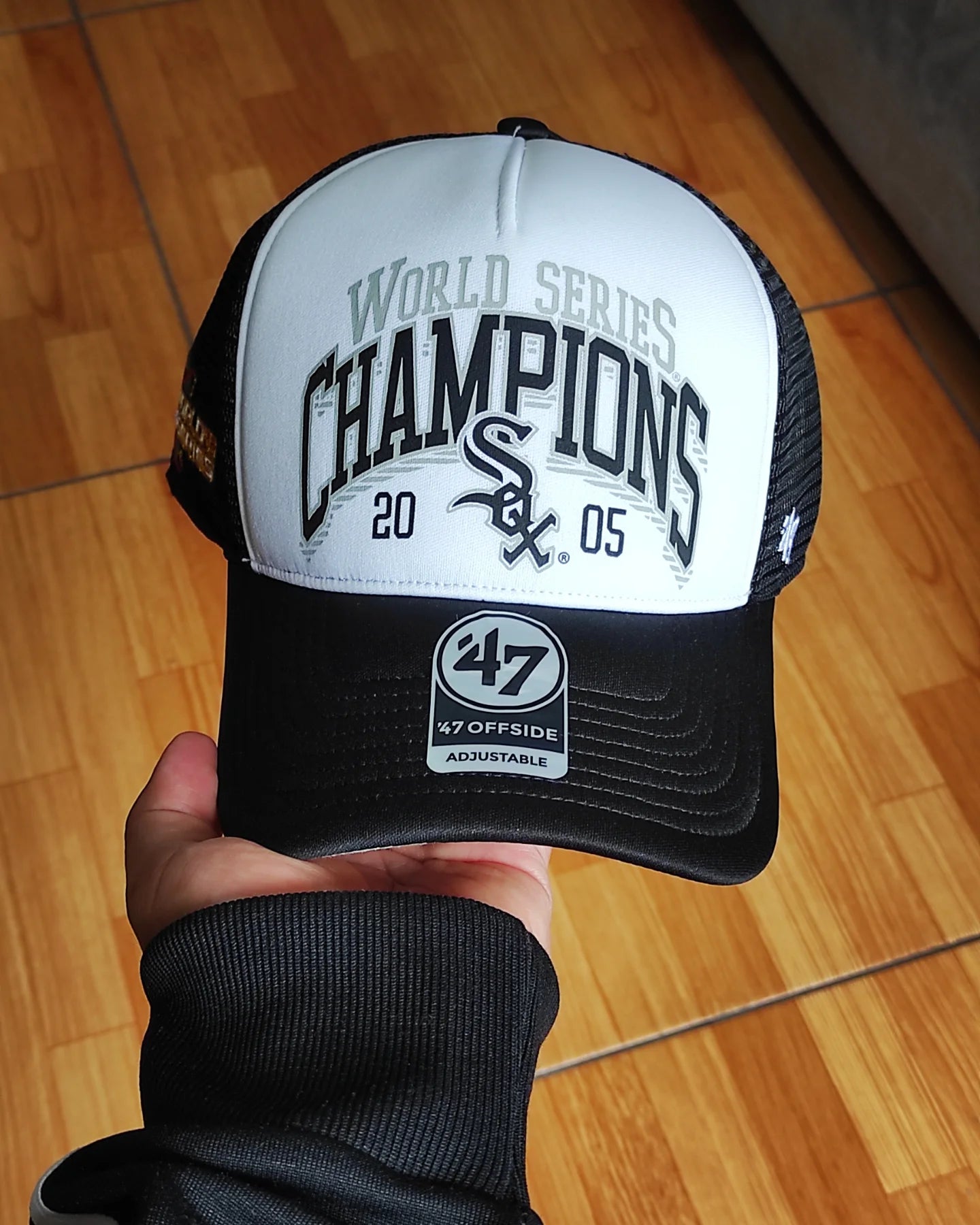 47Brand Chicago White Sox black white world series foam Trucker Snapback