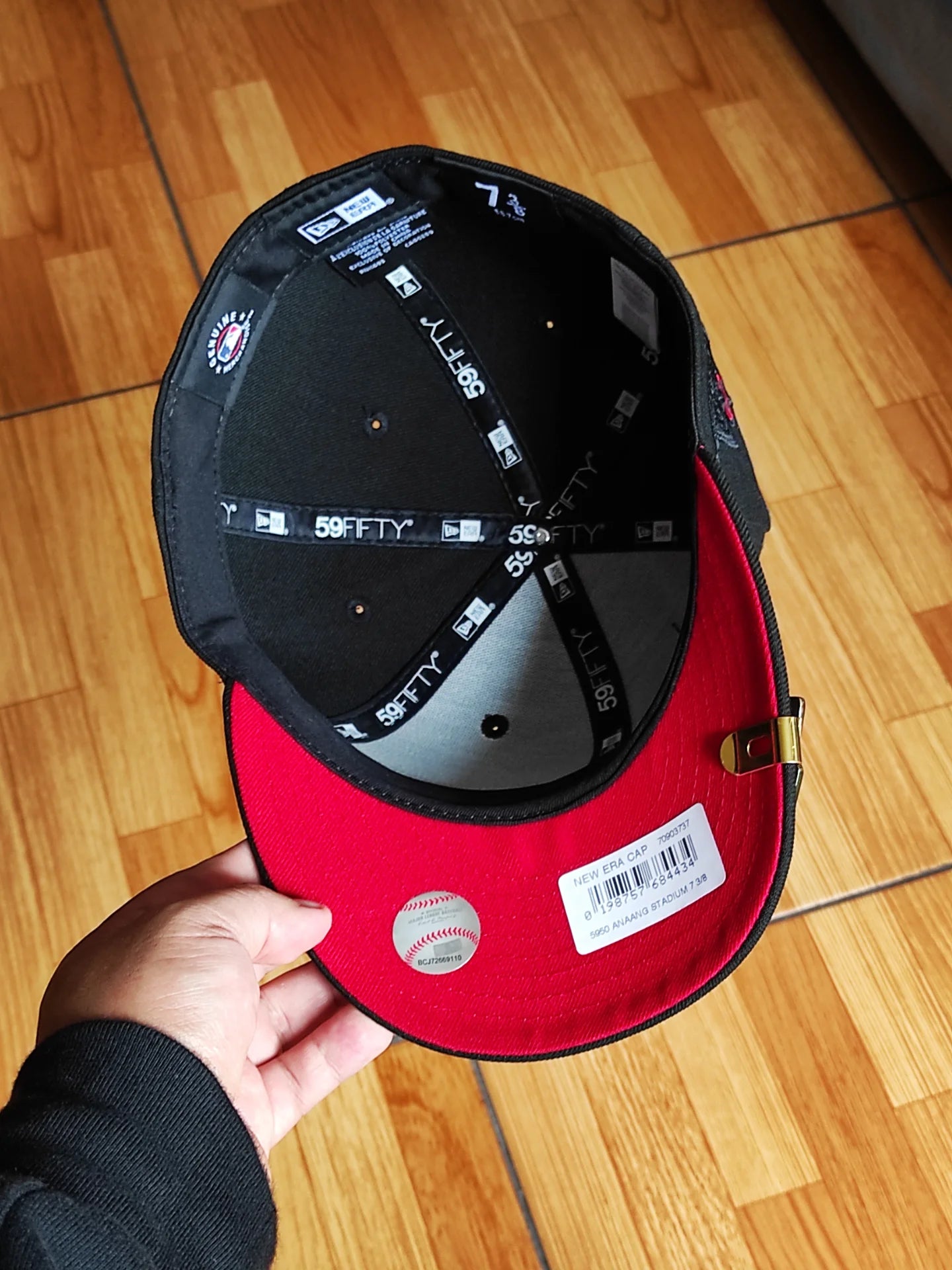 New Era Anaheim Angels 50th Anniversary Blackout Red Edition 59Fifty Fitted Hat