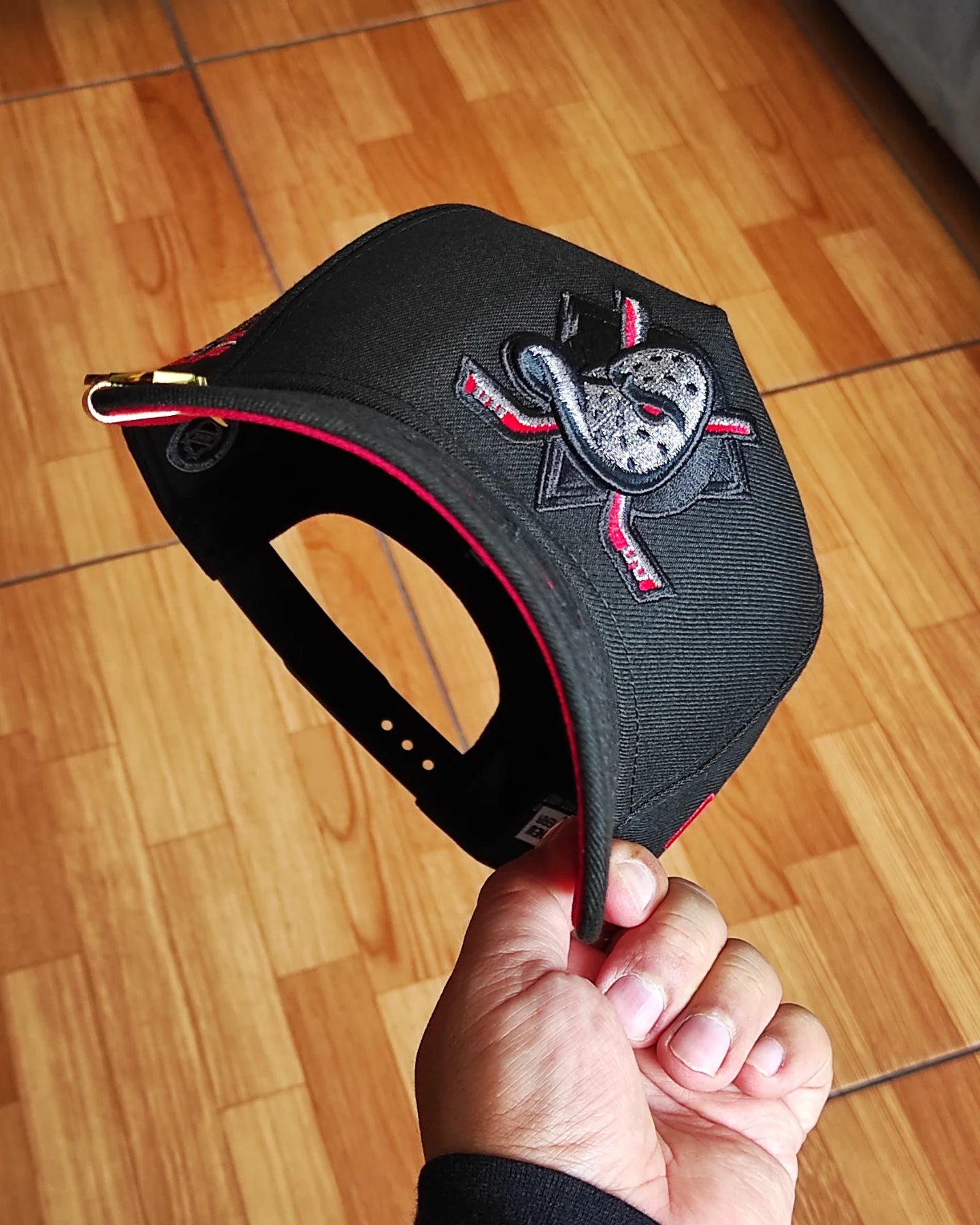 New Era Anaheim Ducks 10th Anniversary Metallic Blackout Red Edition 9Forty A Frame Snapback