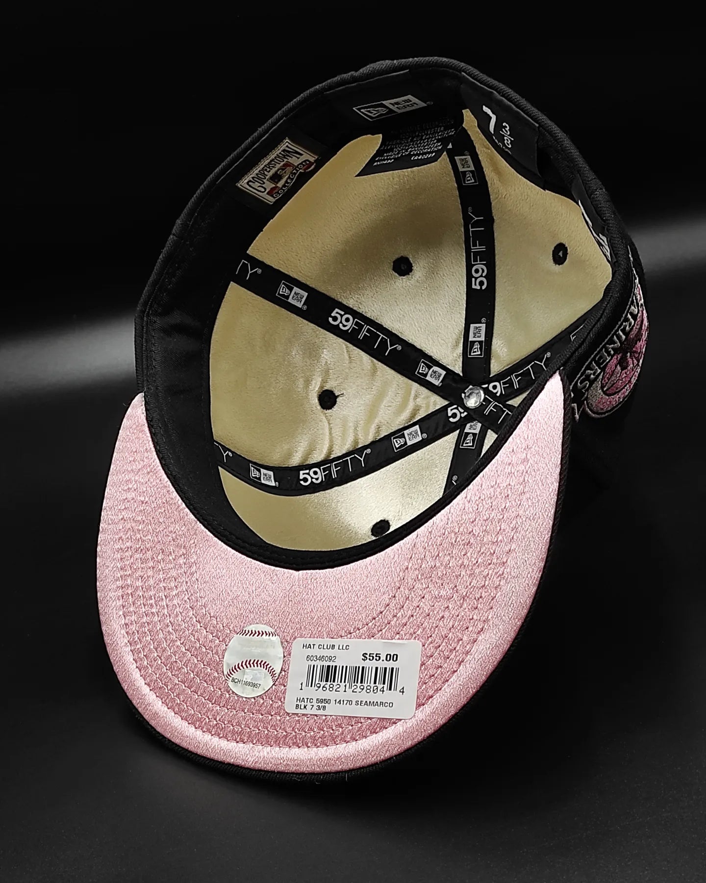 New Era 59fifty cookies and cream Seattle Mariners 30th Aniversario patch hat - black/pink