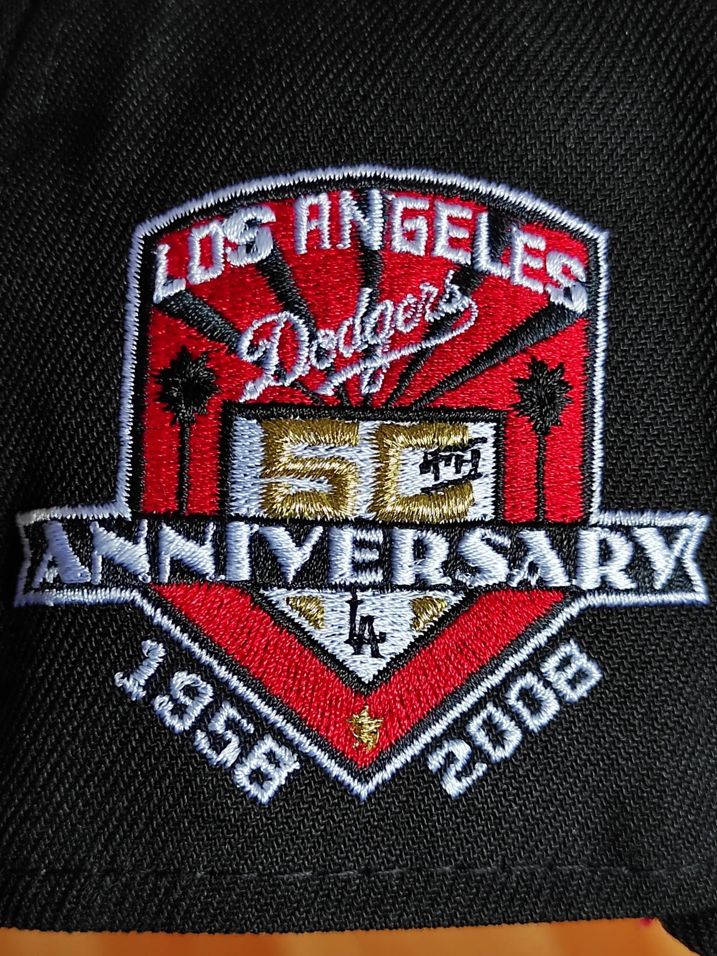New Era Los Angeles Dodgers 50th Anniversary Blackout Red Prime Edition 9Fifty A Frame Snapback