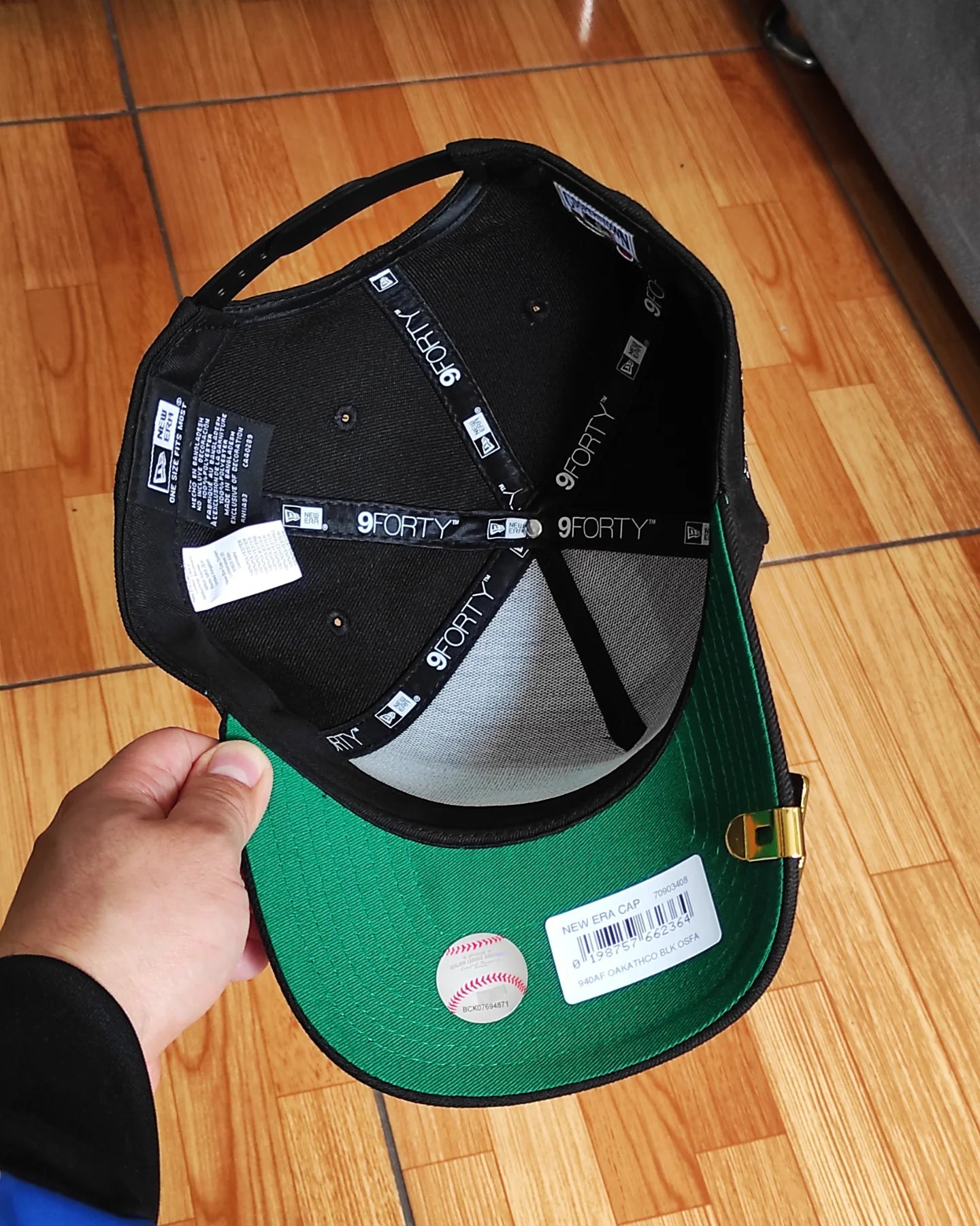 New Era Oakland Athletics Black Metallics 9Forty A Frame Snapback Hat