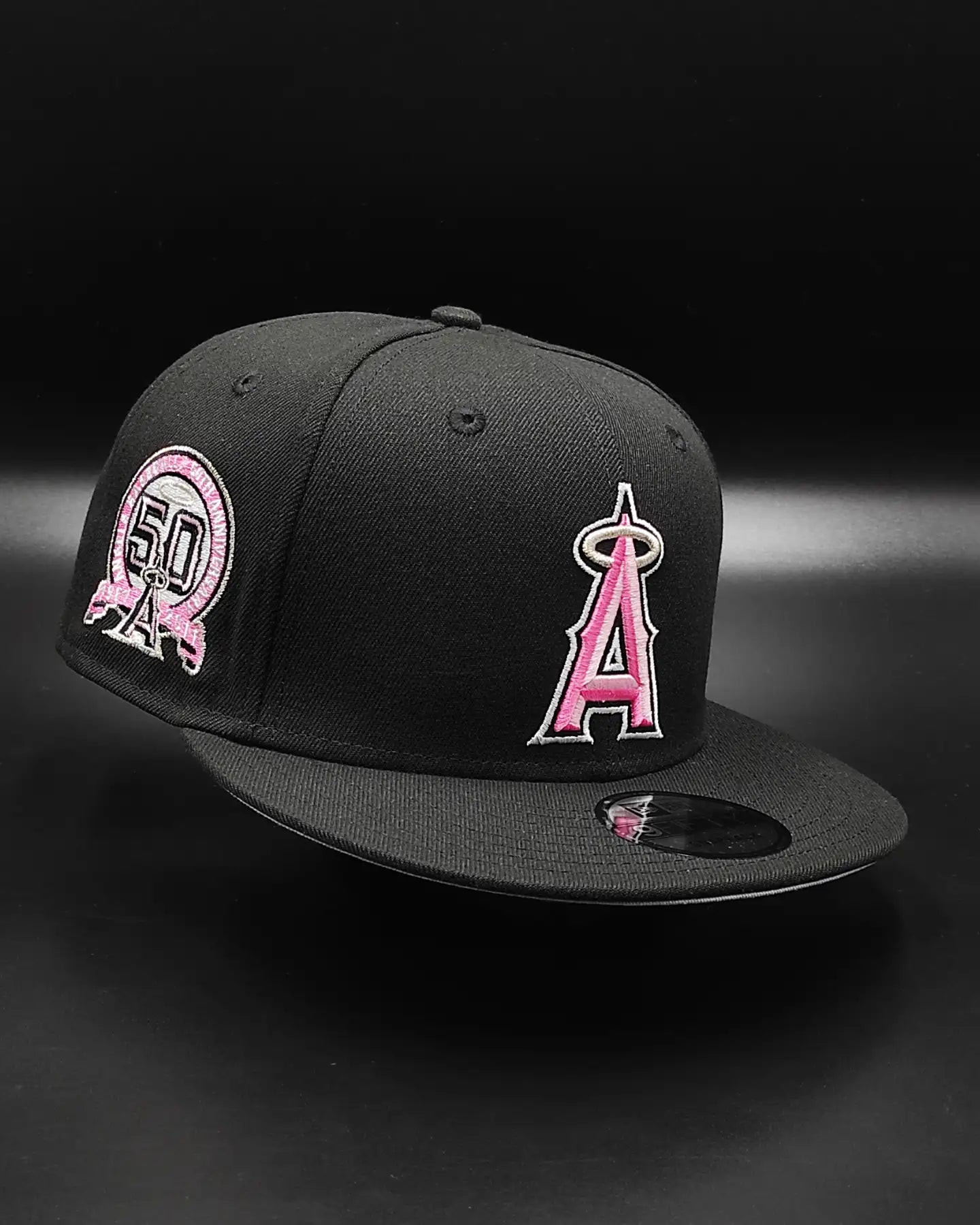 New era Anaheim Angels 50th Aniversario negro rosado 9 Fifty Snapback