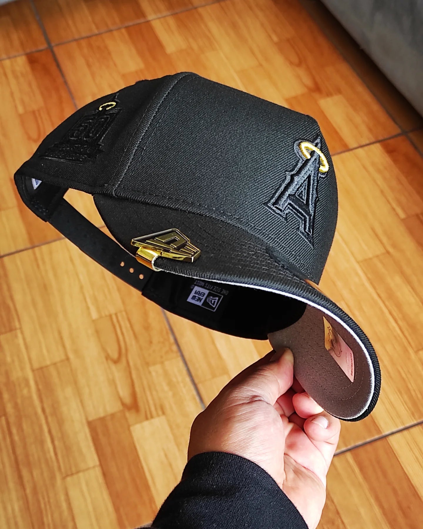 New Era Anaheim Angels Gold Black Classic 9Forty A Frame Snapback Hat