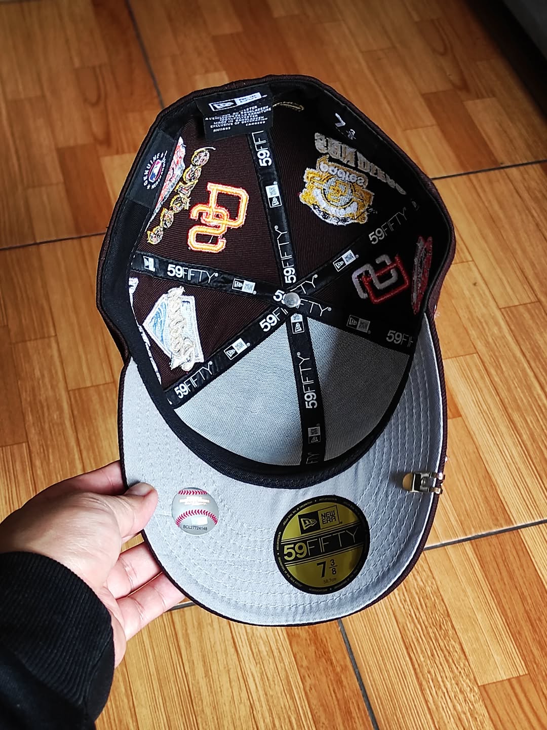 Brown San Diego Padres All Over Logo Gray Bottom 59FIFTY New Era Fitted