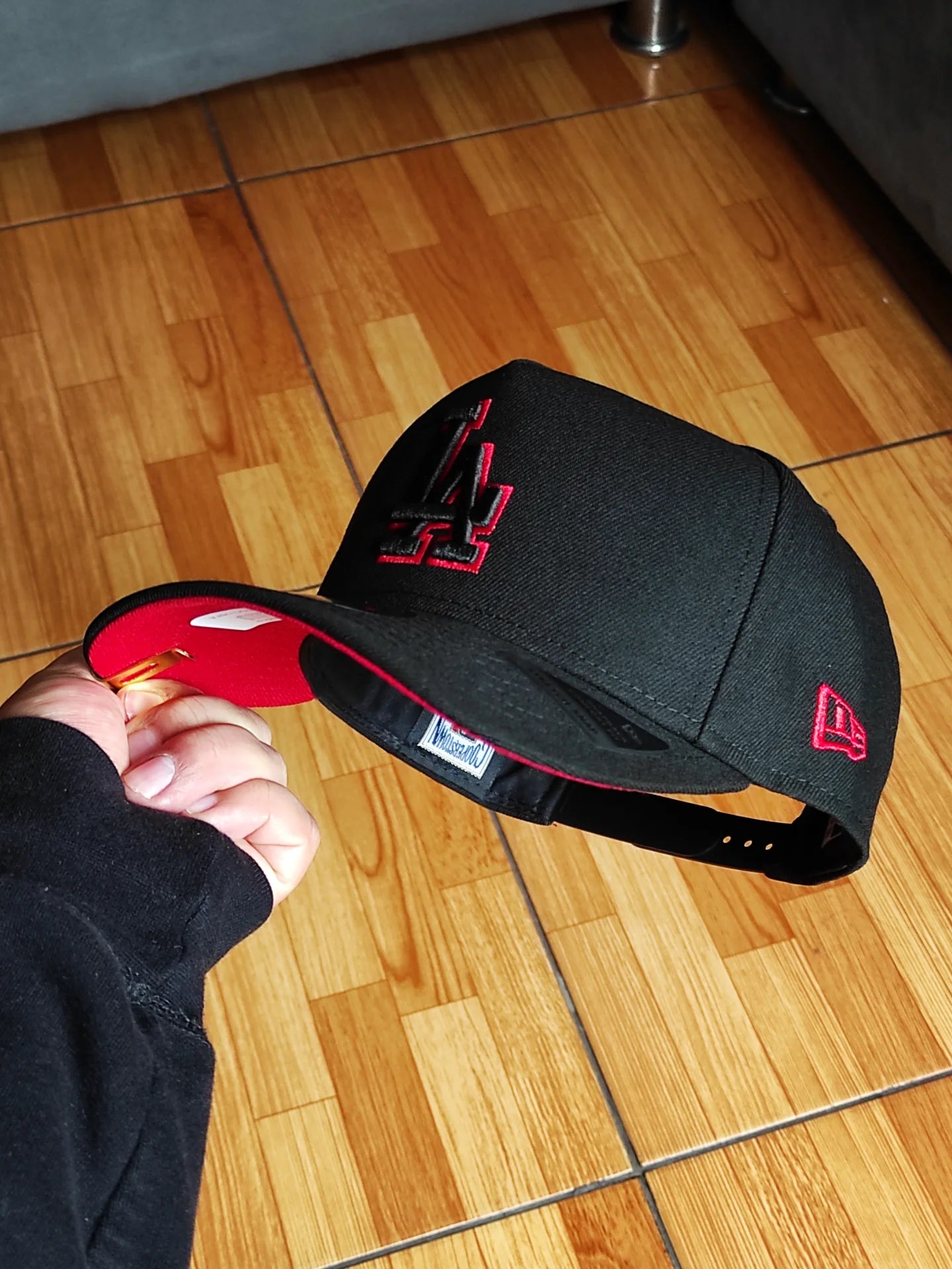 New Era Los Angeles Dodgers 50th Anniversary Blackout Red Prime Edition 9Fifty A Frame Snapback