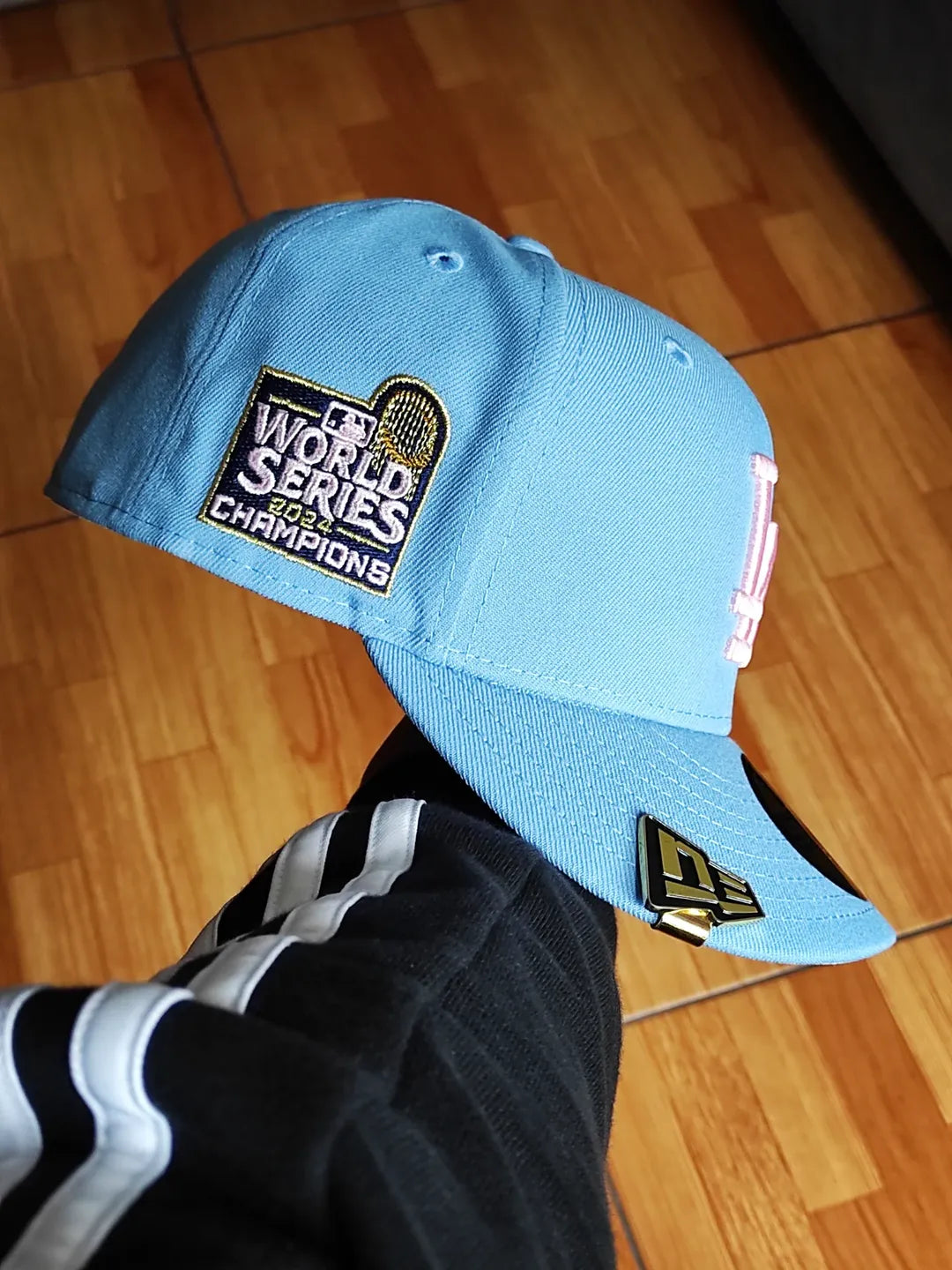 New Era Los Angeles Dodgers world series champions 2024 sky pink 59fifty