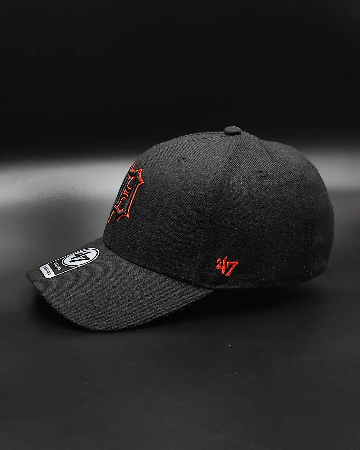 47Brand Detroit Tigers Black and Orange Classic Strapback Cap