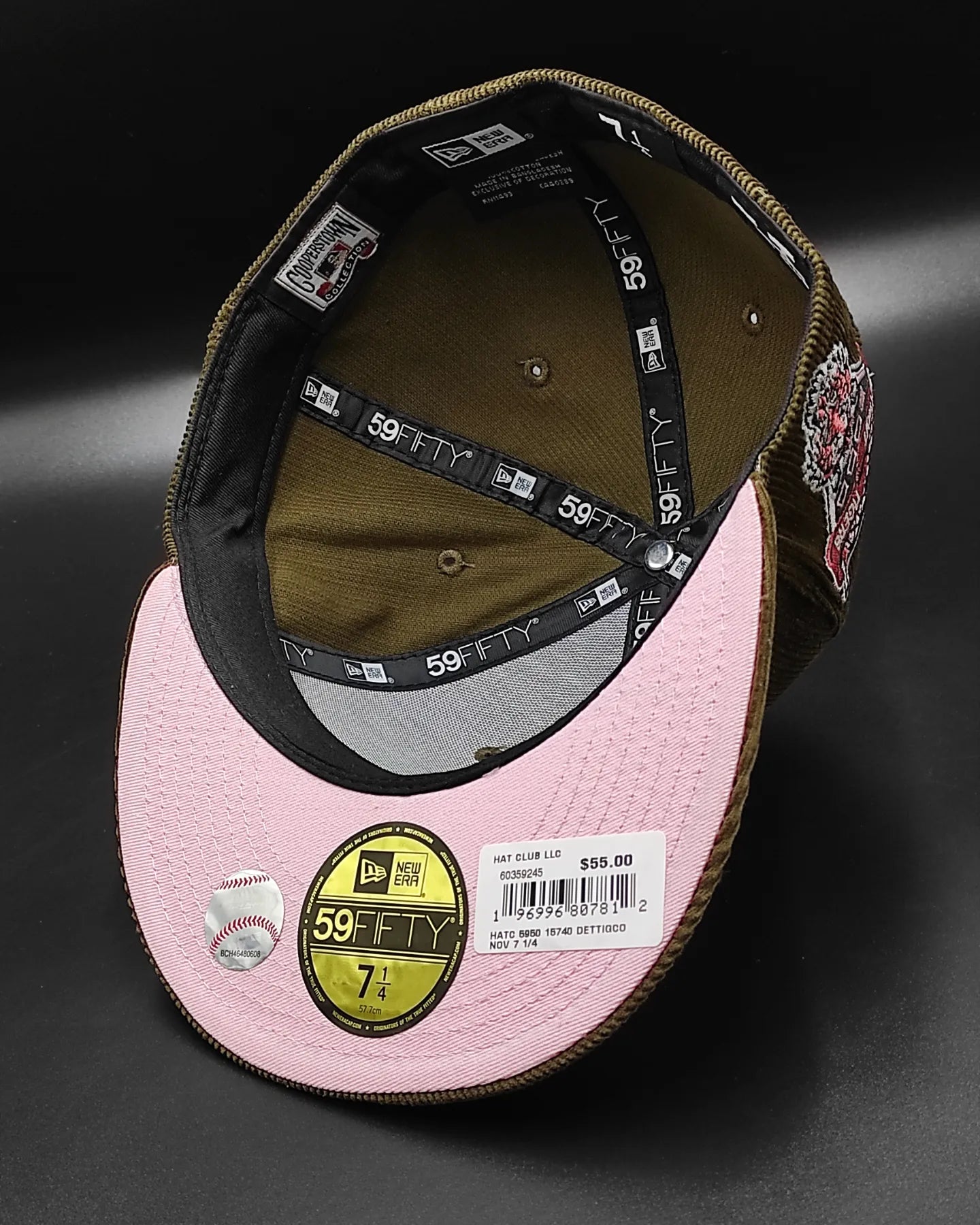 New Era 59fifty martini corduroy detroit tigers 2000 inaugural patch hat - olive