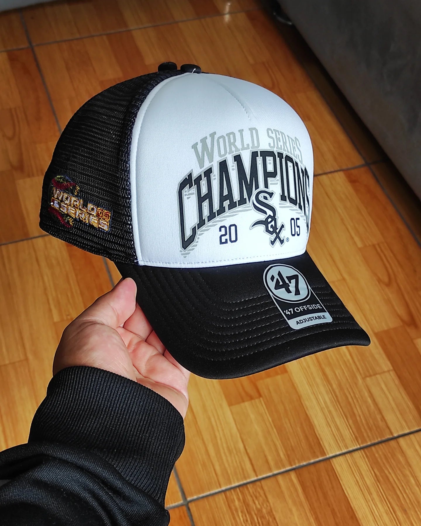 47Brand Chicago White Sox black white world series foam Trucker Snapback