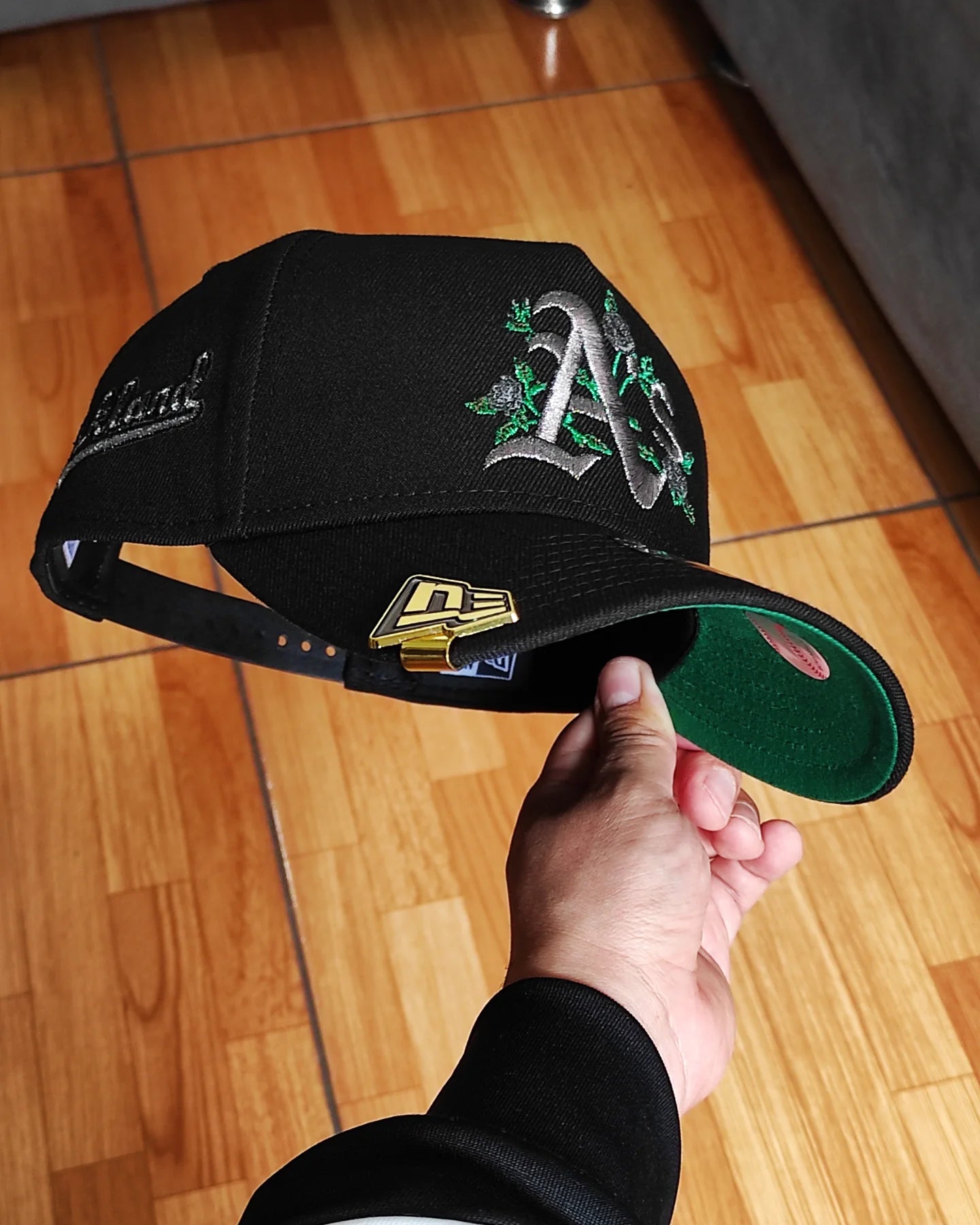 New Era Oakland Athletics Black Metallics 9Forty A Frame Snapback Hat
