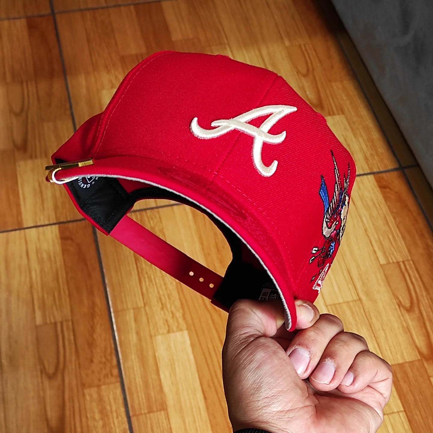 Atlanta Braves Gray Bottom City Art Side Patch New Era 9Fifty Snapback - Red