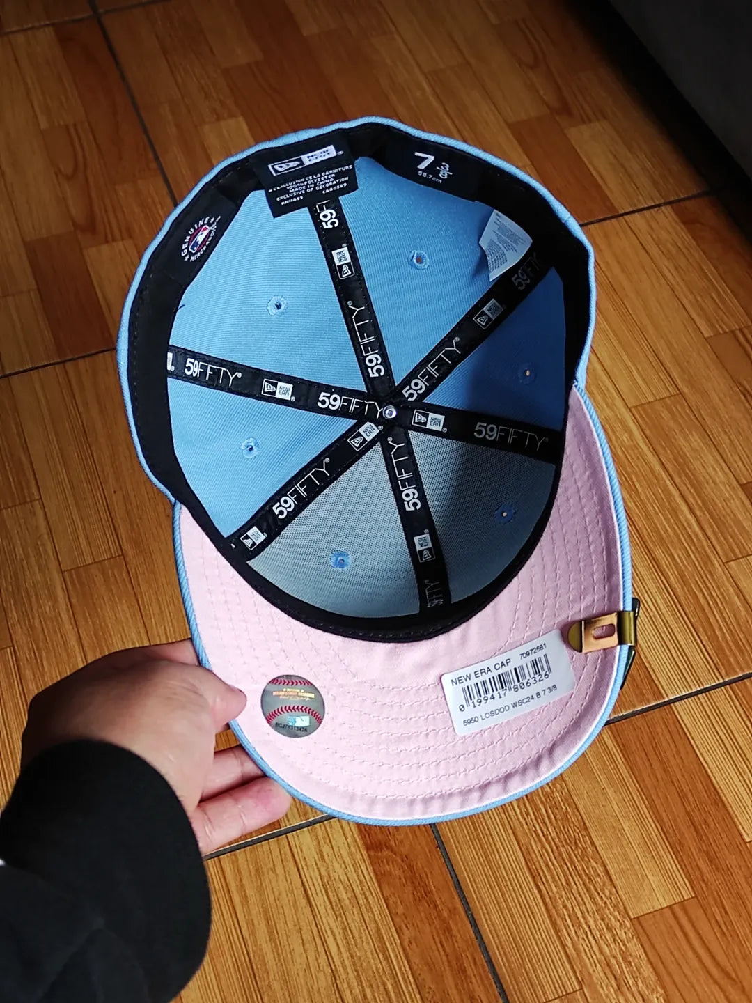 New Era Los Angeles Dodgers world series champions 2024 sky pink 59fifty