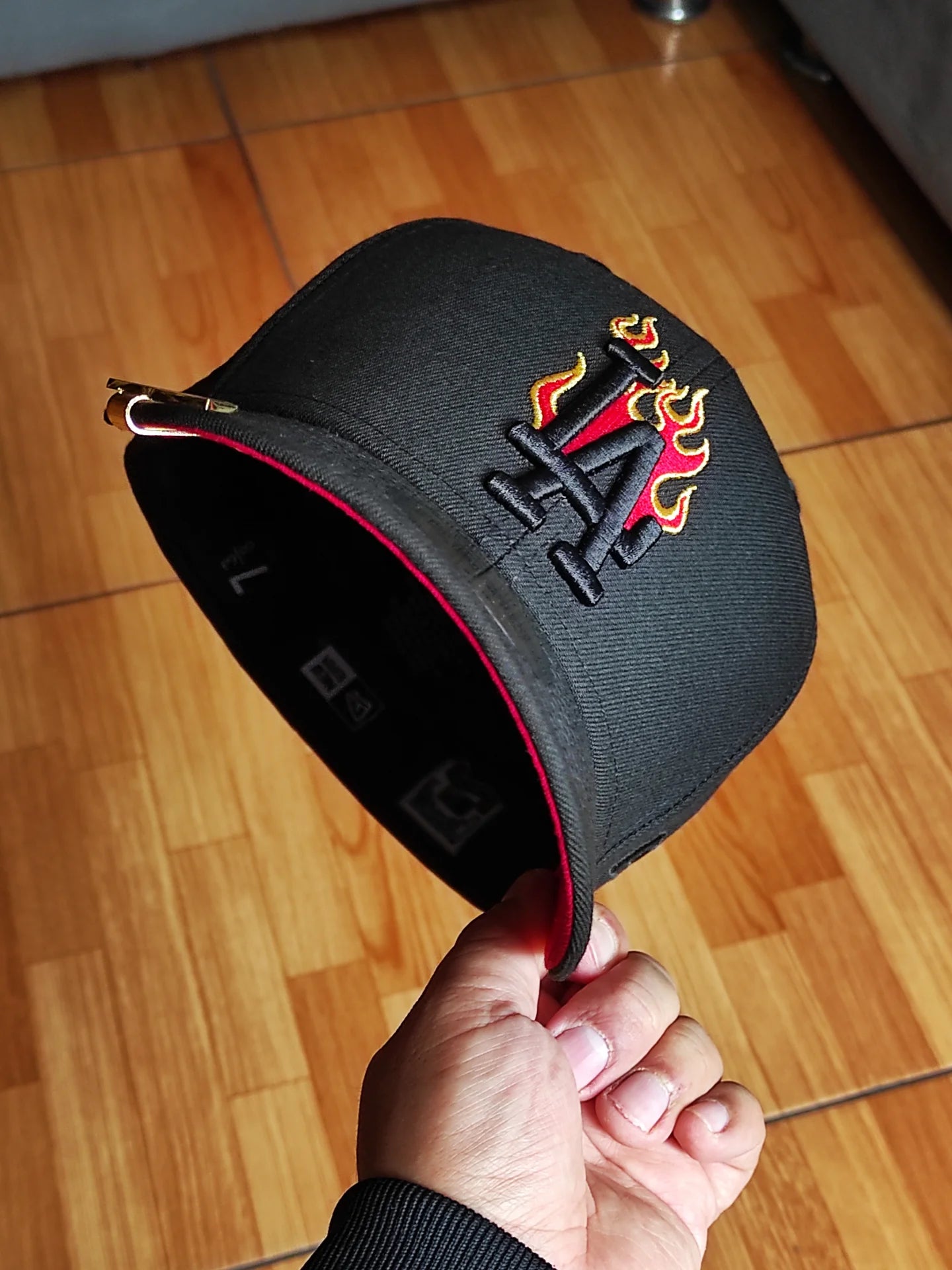 New Era Los Angeles Dodgers 40th Stadium Anniversary Blackout Red Fire Edition 59Fifty Fitted Hat