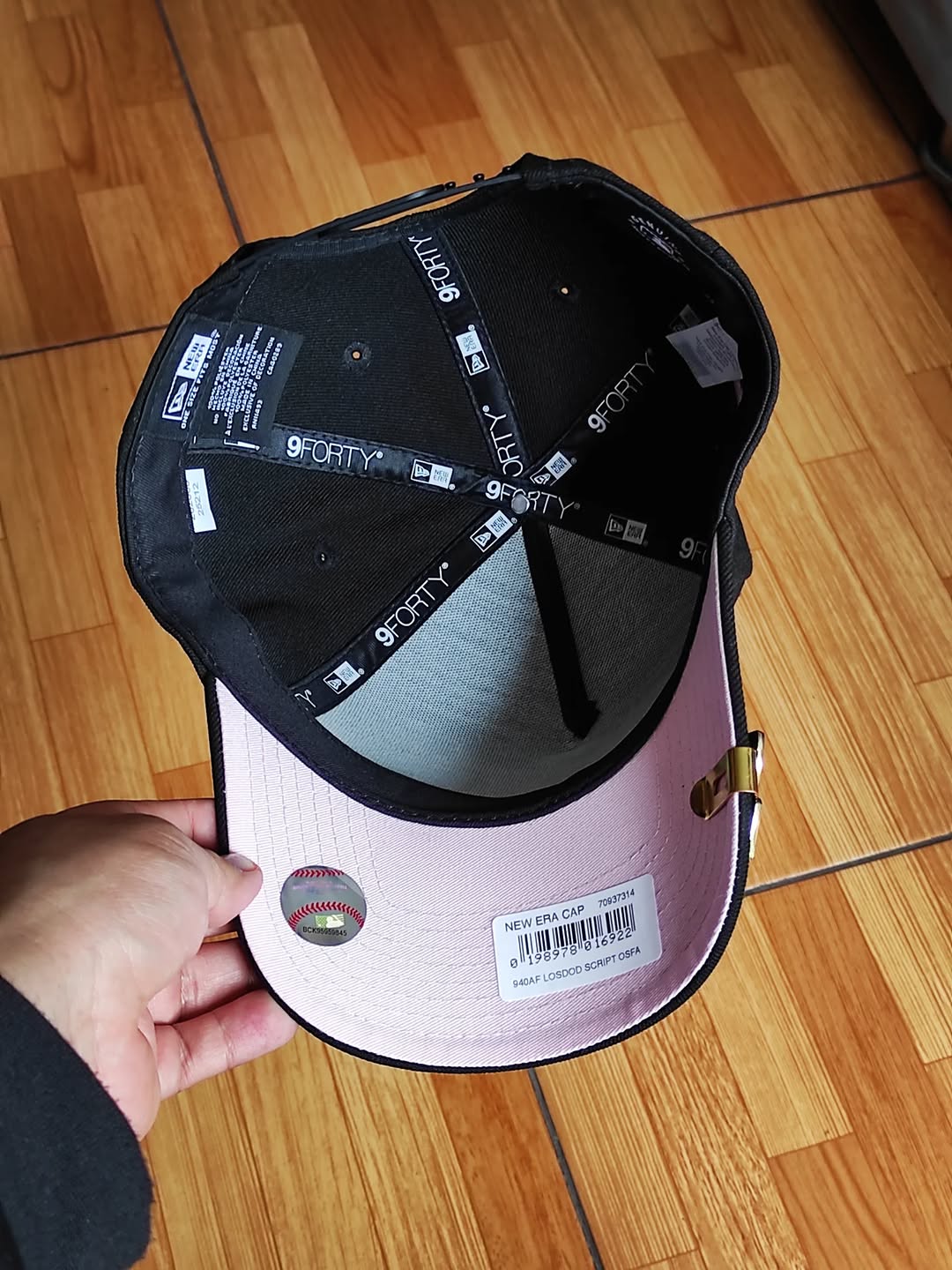 New Era Los Angeles Dodgers Script Black Pink Edition 9Forty A Frame Snapback Hat