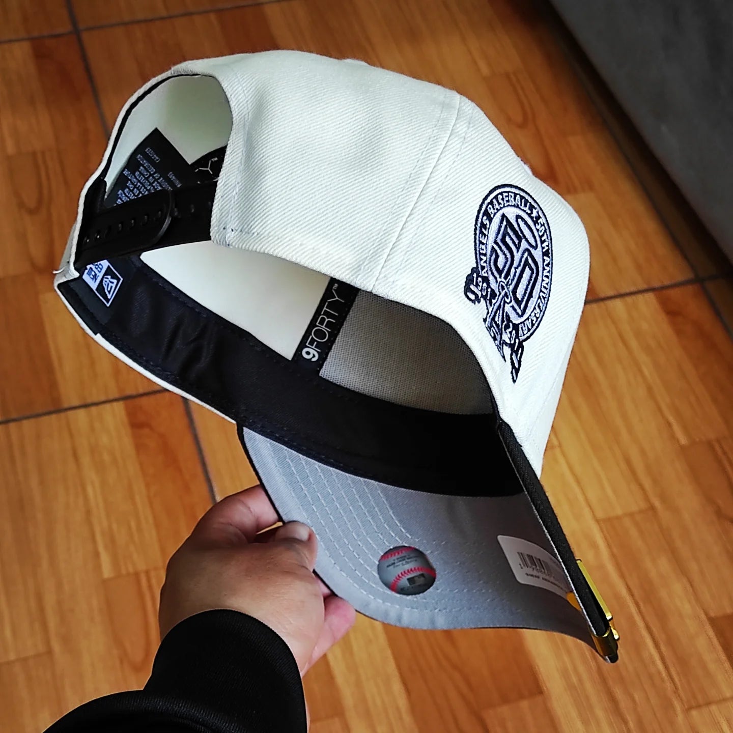 New Era Anaheim Angels Upside Down Chrome Black 2 Tone 50th Anniversary 9Forty A-Frame Snapback