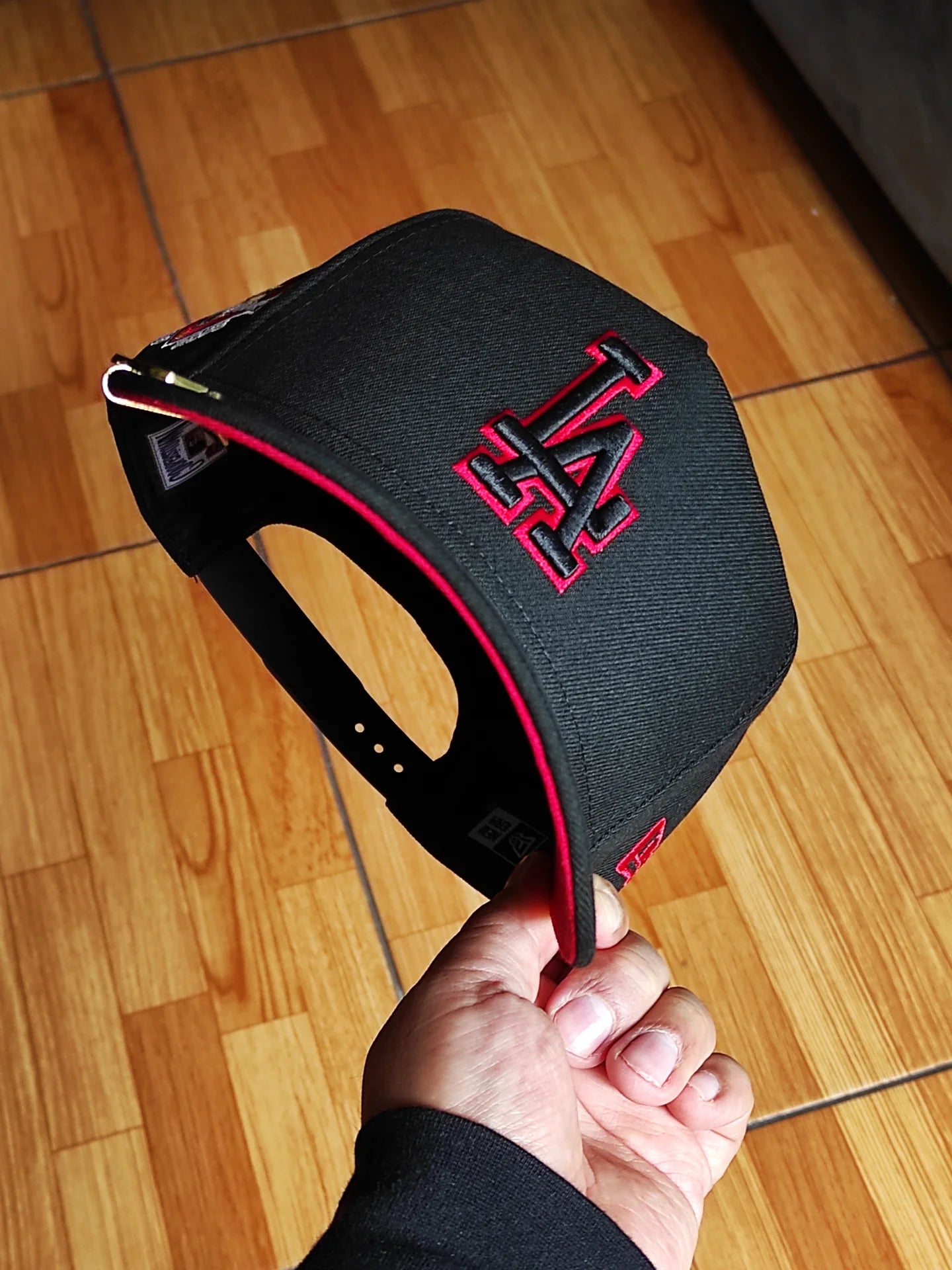 New Era Los Angeles Dodgers 50th Anniversary Blackout Red Prime Edition 9Fifty A Frame Snapback