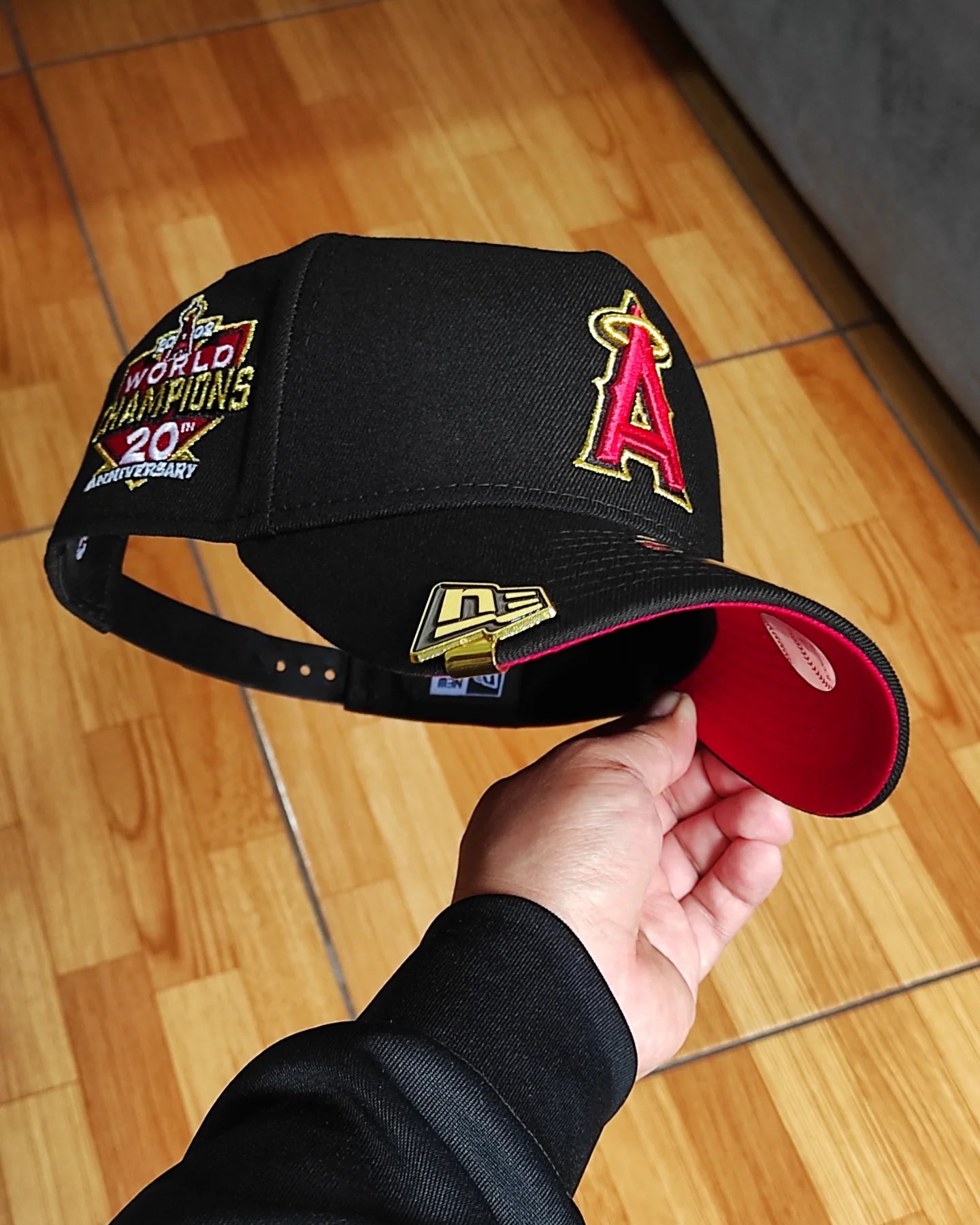 New Era Anaheim Angels world champions 20th aniversario black red 9forty a-frame snapback