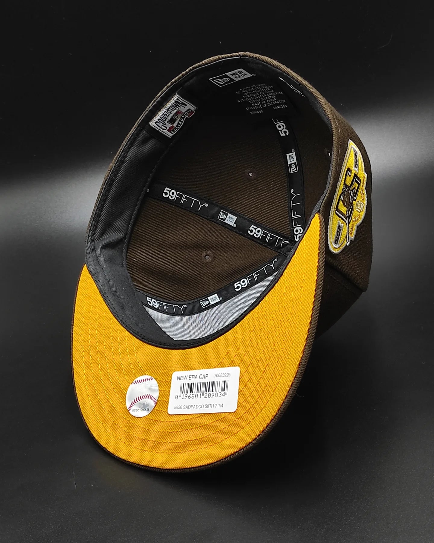 New Era San Diego padres 50th anniversary brown yellow edition 59fifty fitted hat