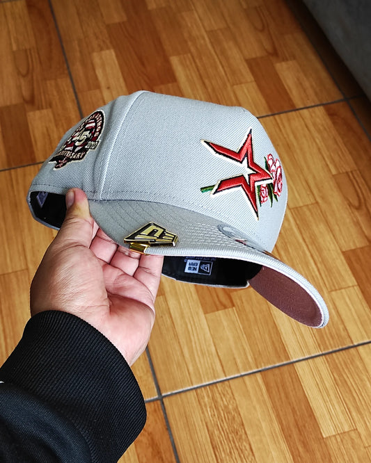 Houston Astros Rose PreCurvada 45th Anniversary New Era 9Fifty A-Frame Snapback