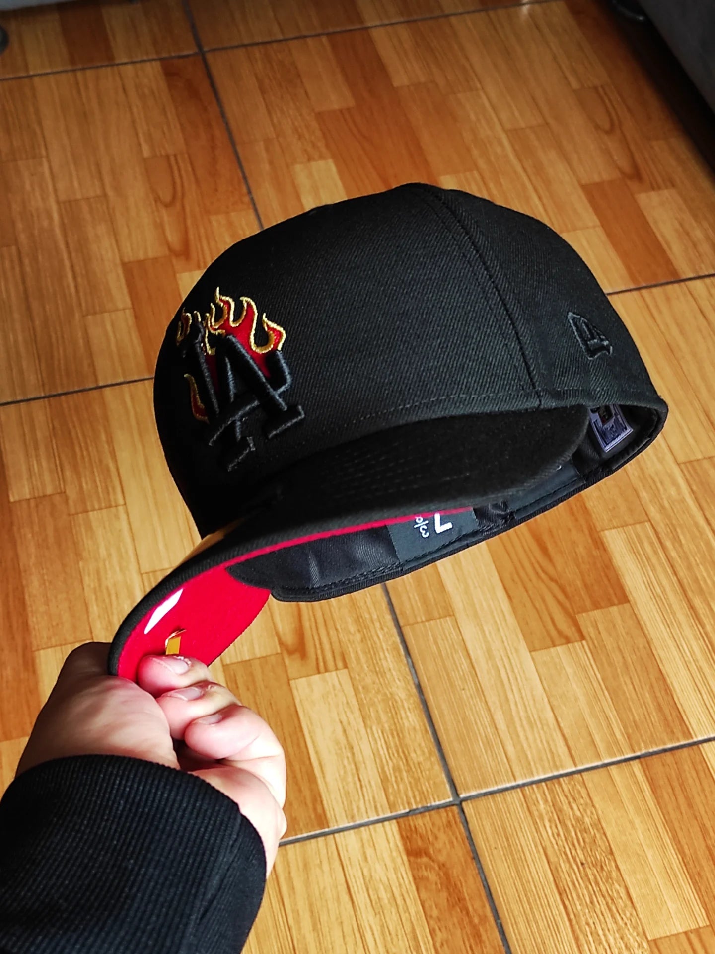 New Era Los Angeles Dodgers 40th Stadium Anniversary Blackout Red Fire Edition 59Fifty Fitted Hat