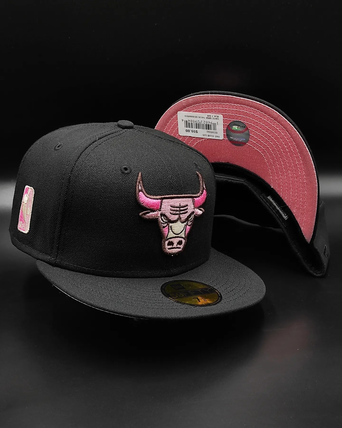 New Era 59fifty cookies and cream Chicago bulls nba patch hat - black/pink