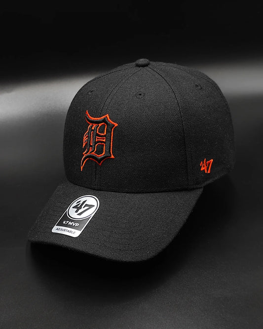 47Brand Detroit Tigers Black and Orange Classic Strapback Cap