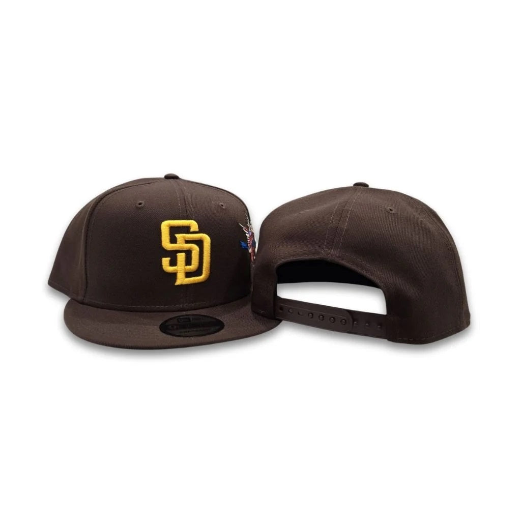 San Diego Padres Gray Bottom City Art Side Patch New Era 9Fifty Snapback - Brown