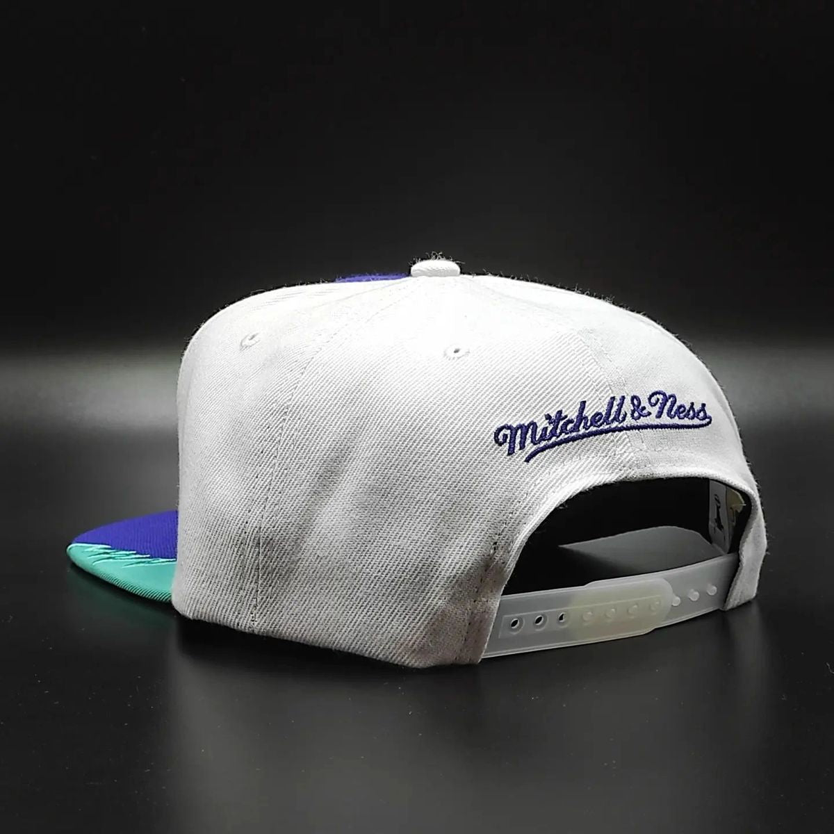 Gorra Snapback AIR JORDAN DAY 5 de Mitchell & Ness exclusiva de los Chicago Bulls - Púrpura/Verde azulado