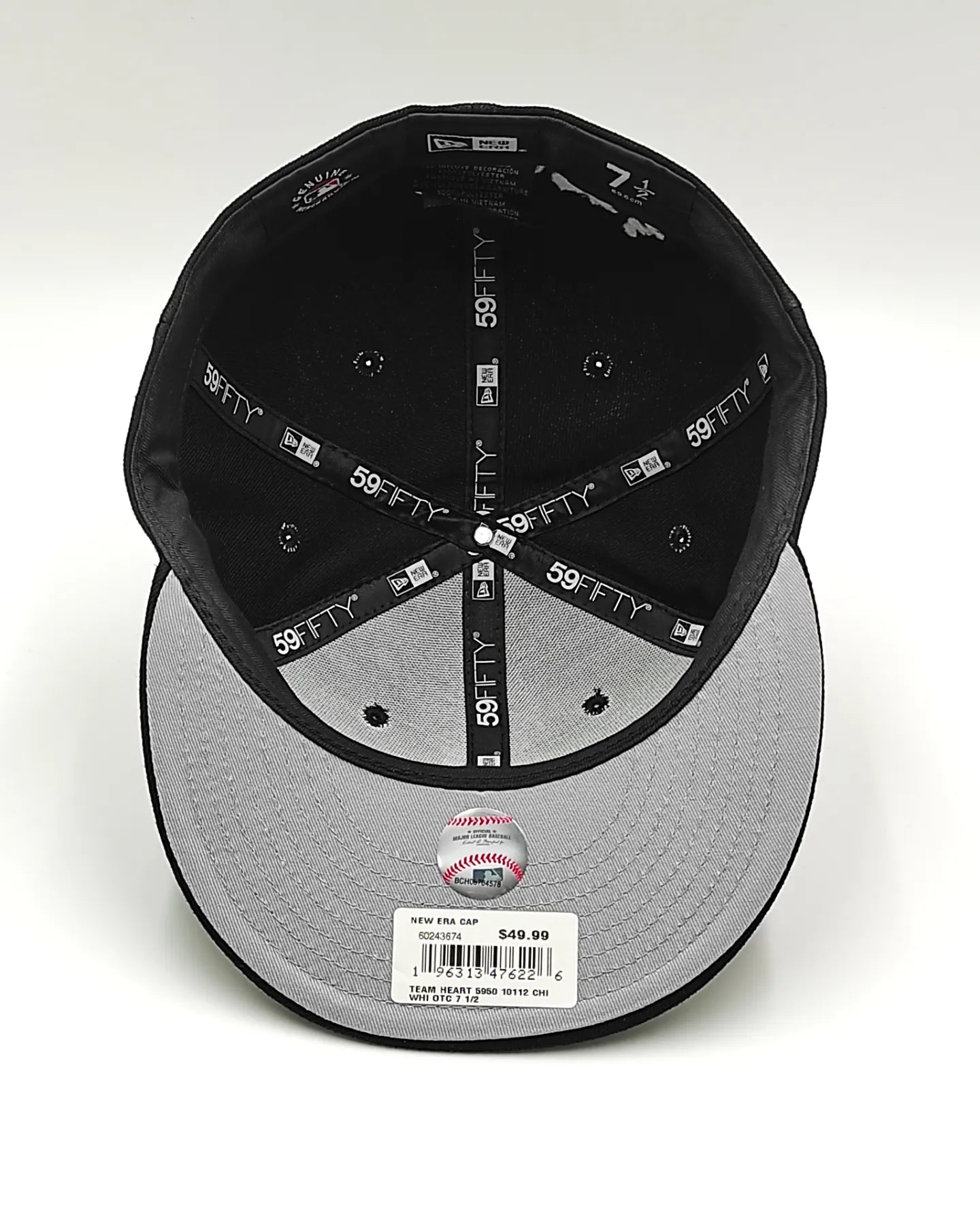 Chicago White Sox New Era Team Heart 59Fifty Fitted - Black, White, Red