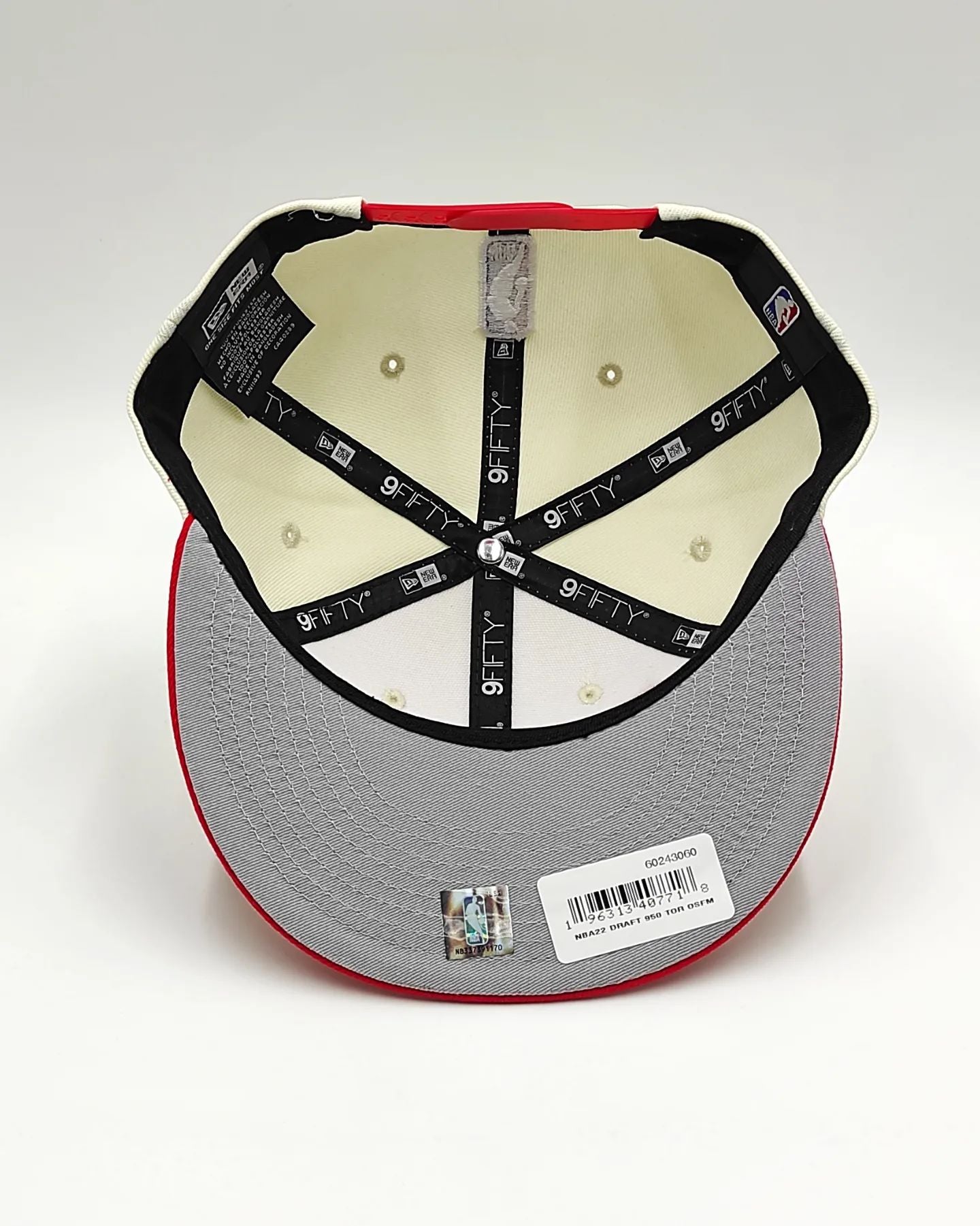 Toronto Raptors New Era 2022 NBA Draft 9FIFTY Gorra Ajustable Snapback – Crema/Rojo