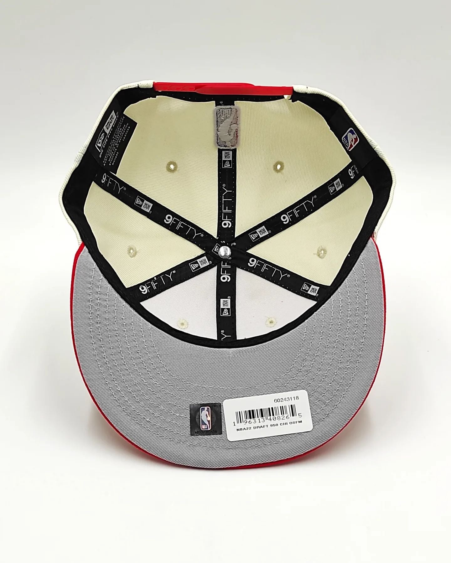 Chicago Bulls New Era 2022 NBA Draft 9FIFTY Gorra Ajustable Snapback – Crema/Rojo