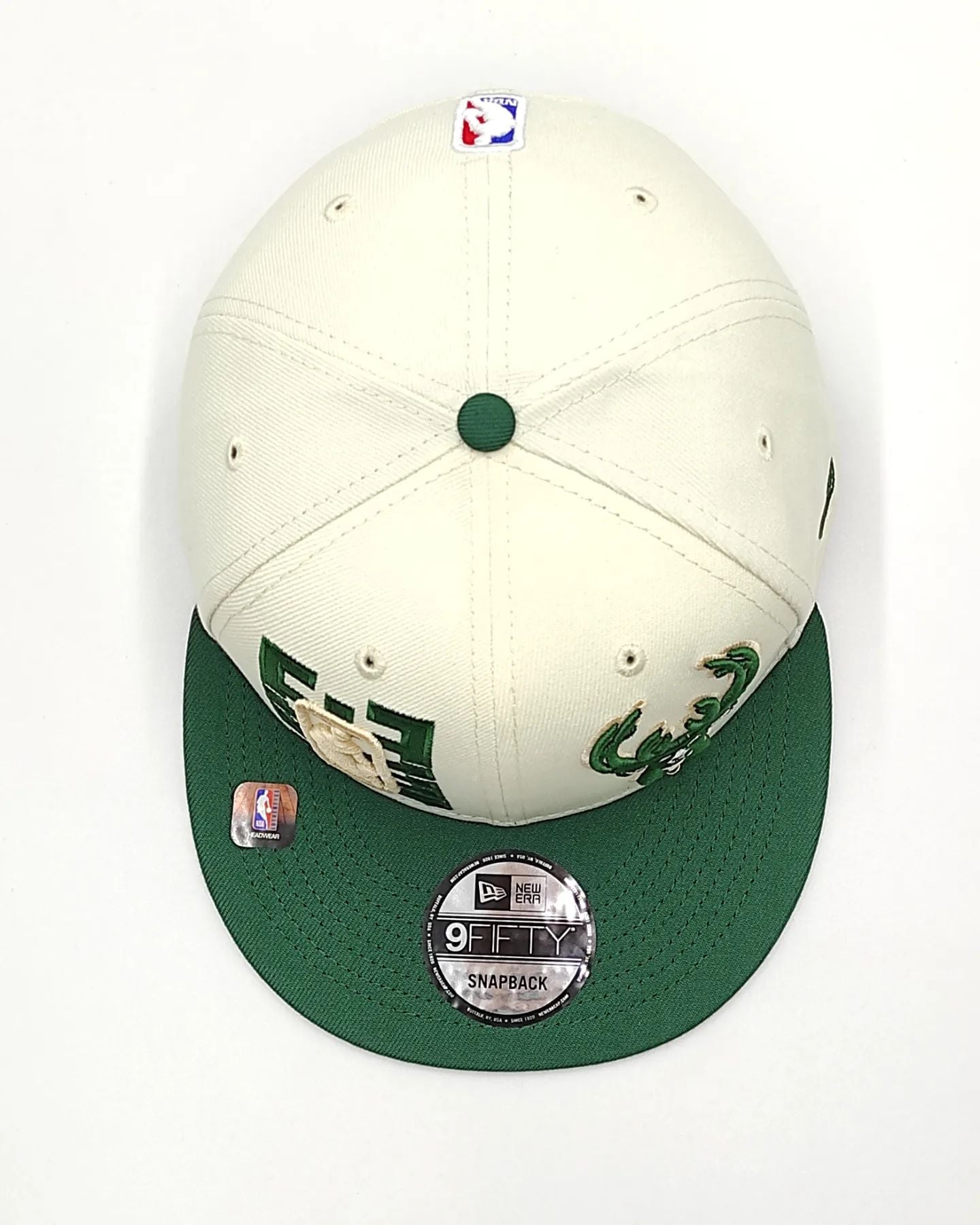 Milwaukee Bucks New Era 2022 NBA Draft 9FIFTY Gorra Ajustable Snapback – Crema/Verde