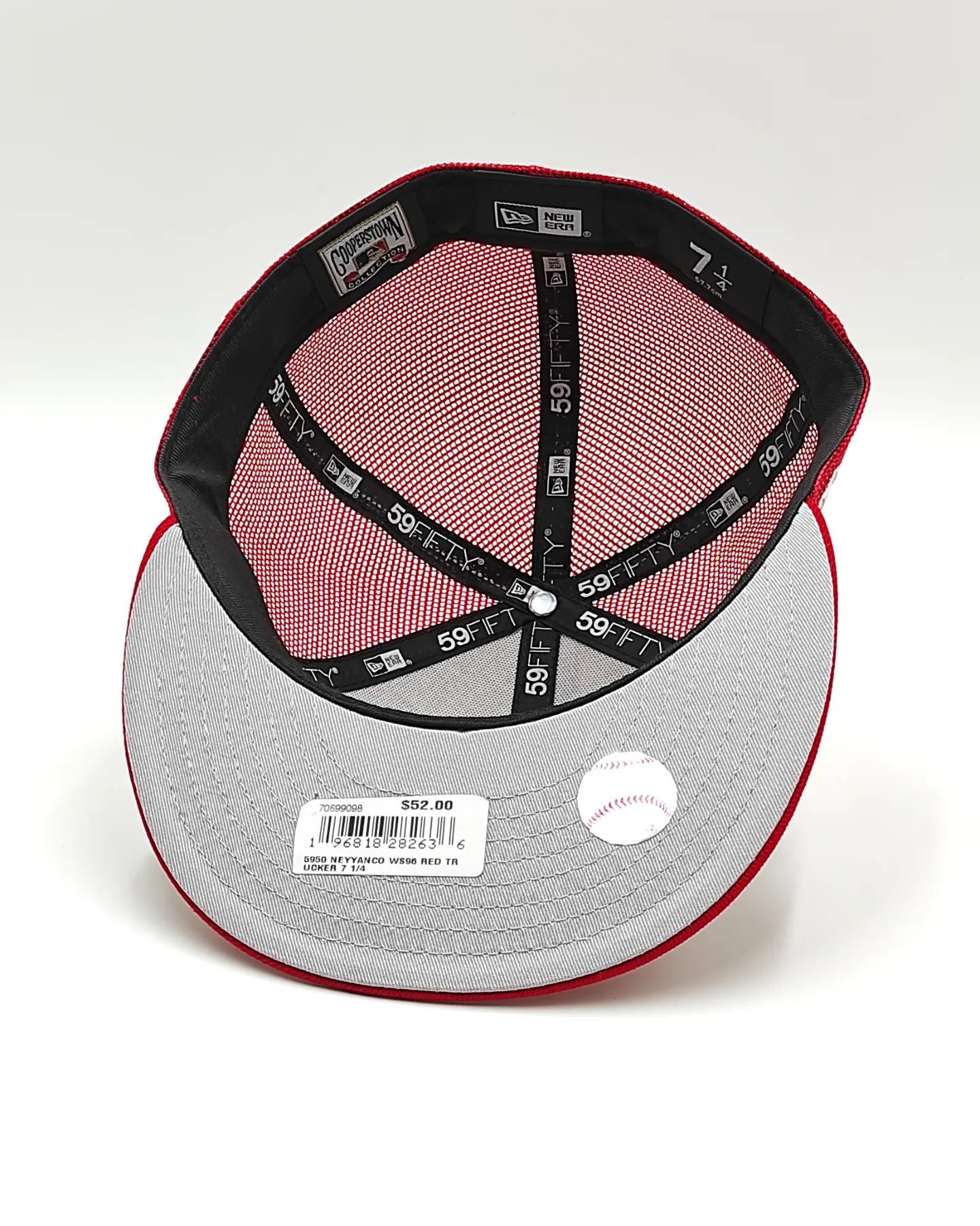 New Era 59Fifty New York Yankees 1996 World Series Patch Trucker Rail Hat - BLanco, Rojo