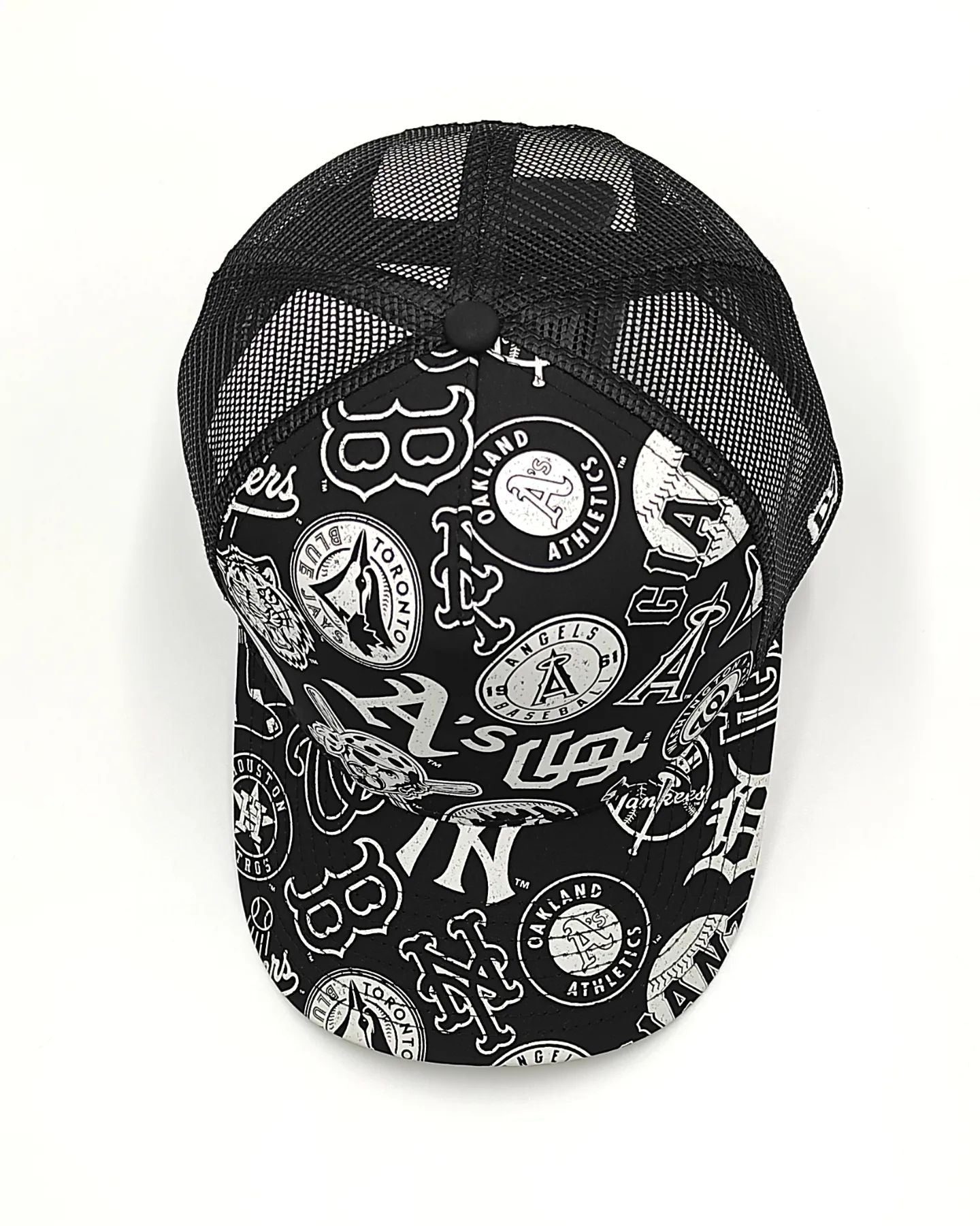New Era ALL-OVER MLB trucker Black edition