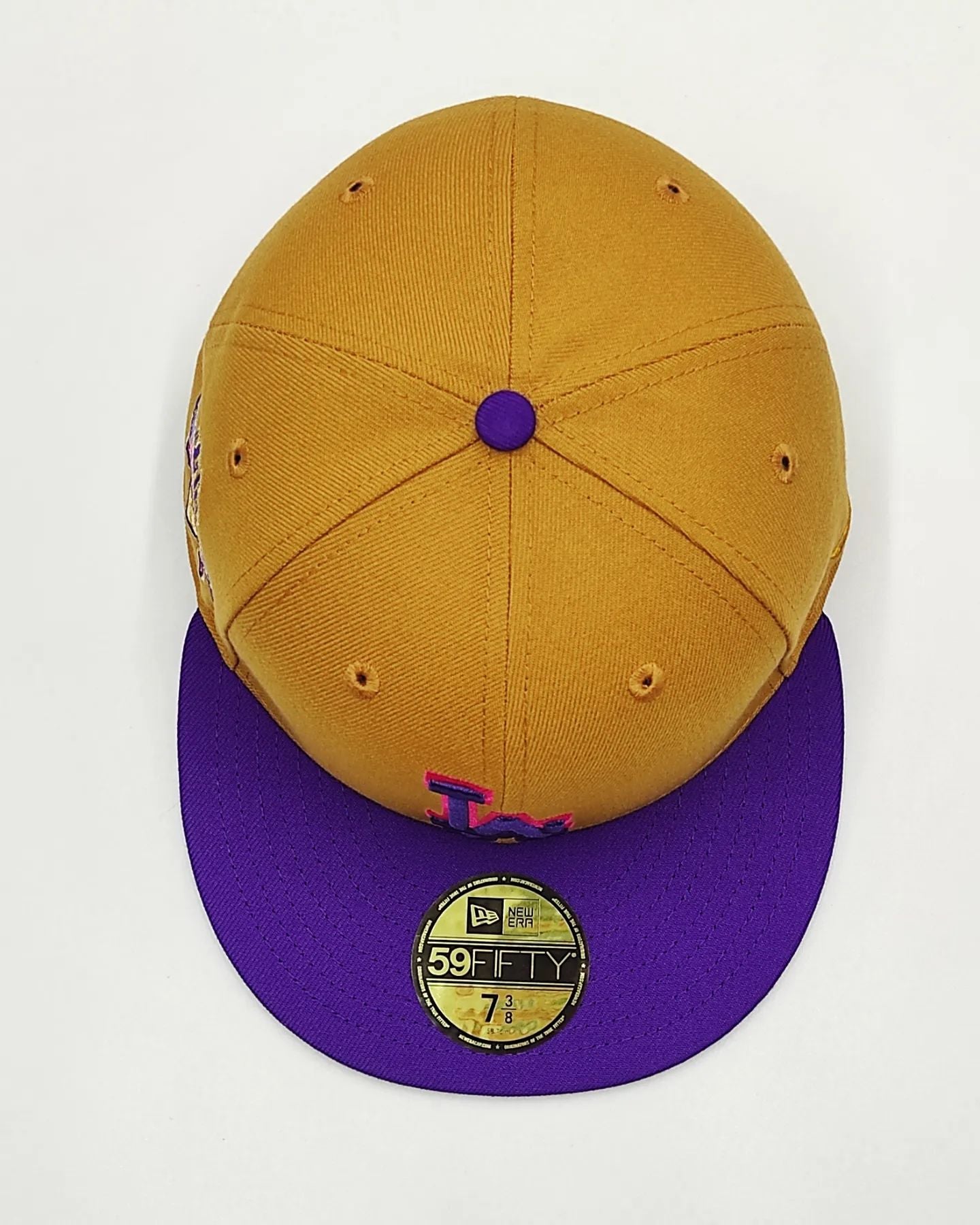New Era Eclusiva 59FIFTY parks hot Valley Los Angeles Dodgers 40TH Aniversario STADIUM patch hat - Bronceado, Purpura