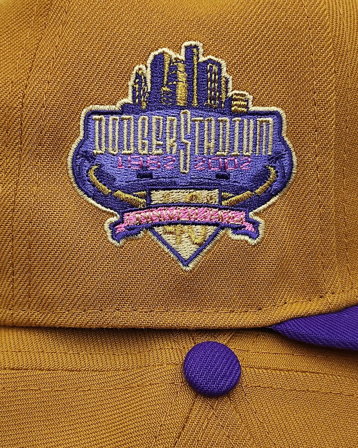 New Era Eclusiva 59FIFTY parks hot Valley Los Angeles Dodgers 40TH Aniversario STADIUM patch hat - Bronceado, Purpura