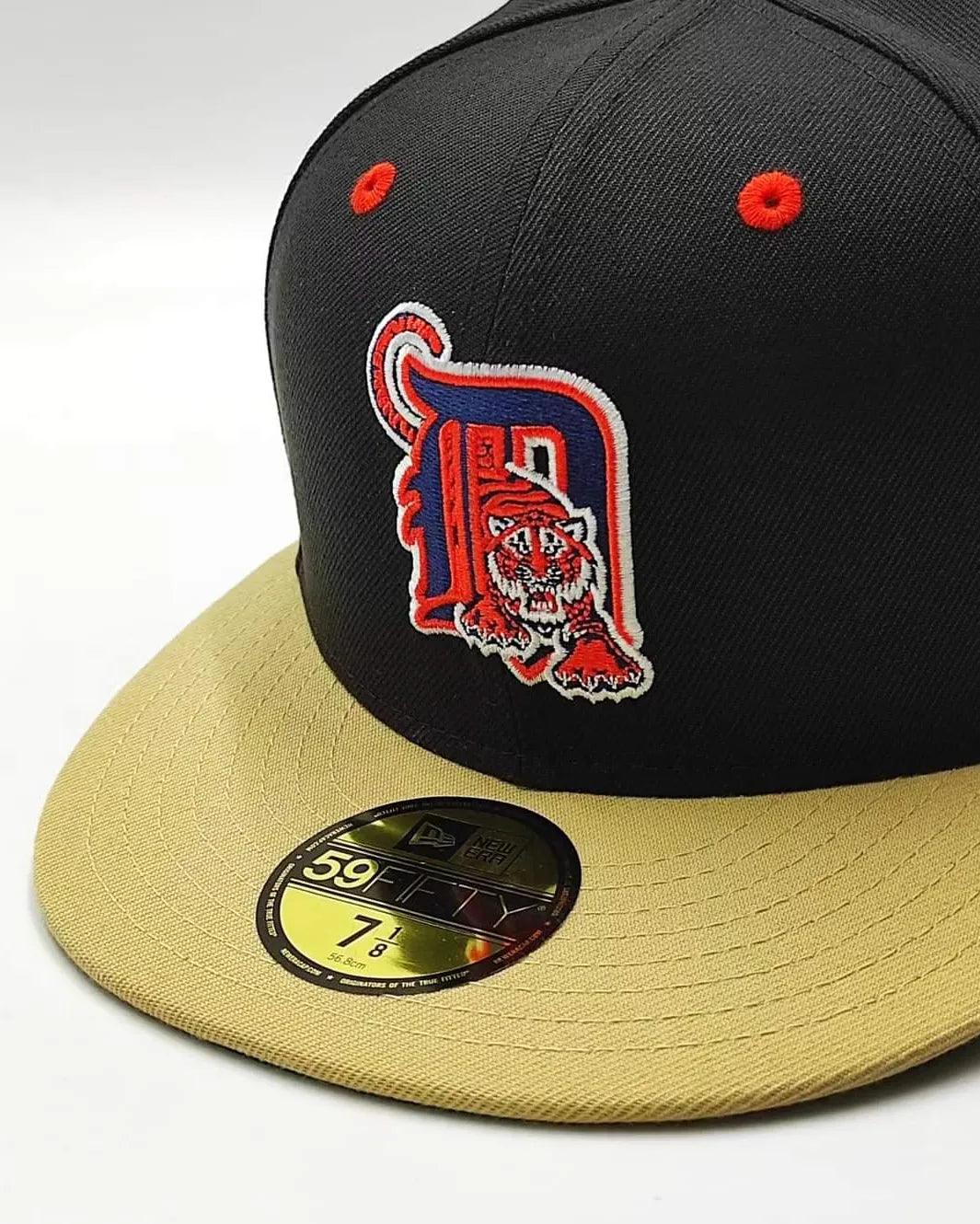 New Era 59fifty big easy Detroit Tigers aniversary patch hat - black, tan