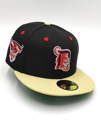 New Era 59fifty big easy Detroit Tigers aniversary patch hat - black, tan